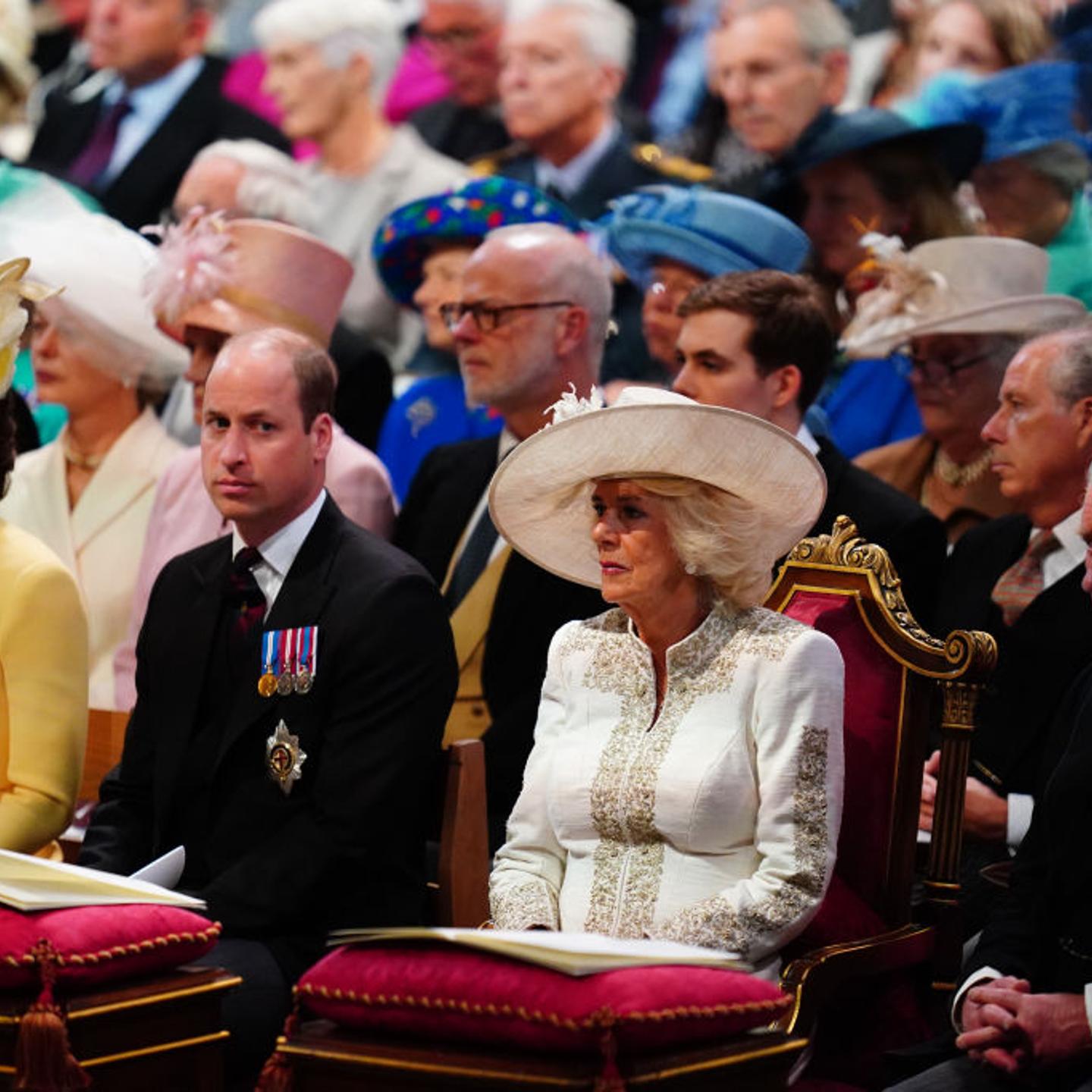 Catherine, Duchess of Cambridge, Prince William, Duke of Cambridge, Camille, Duchess of Cornwall and Prince Charles, Prince of Wales attend the National Service of Thanksgiving to Celebrate the Platinum Jubilee of Her Majesty The Queen at St Paul's Cathe