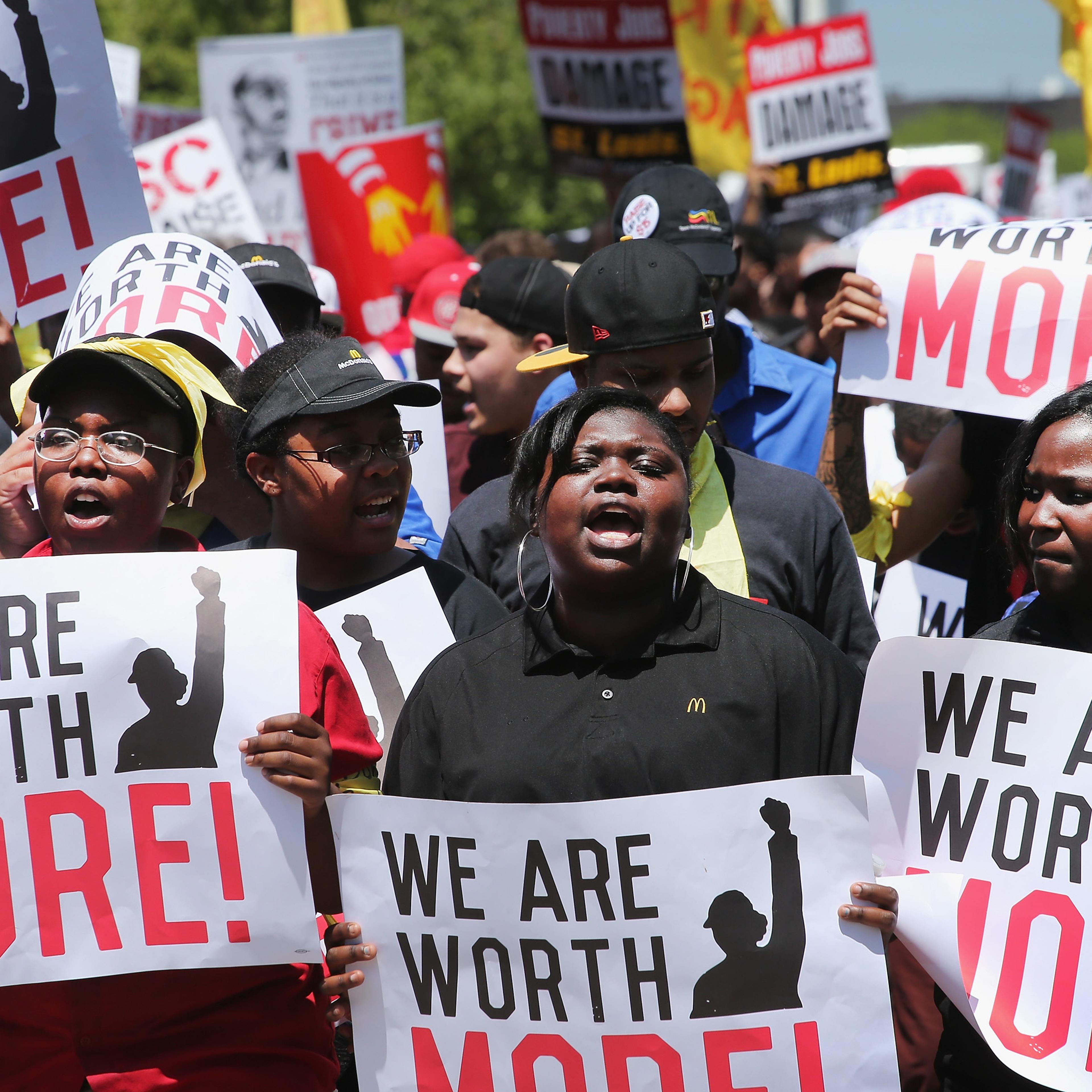 Fast Food Workers Protest For Increased Wages Ahead Of McDonald's Annual Shareholder Meeting