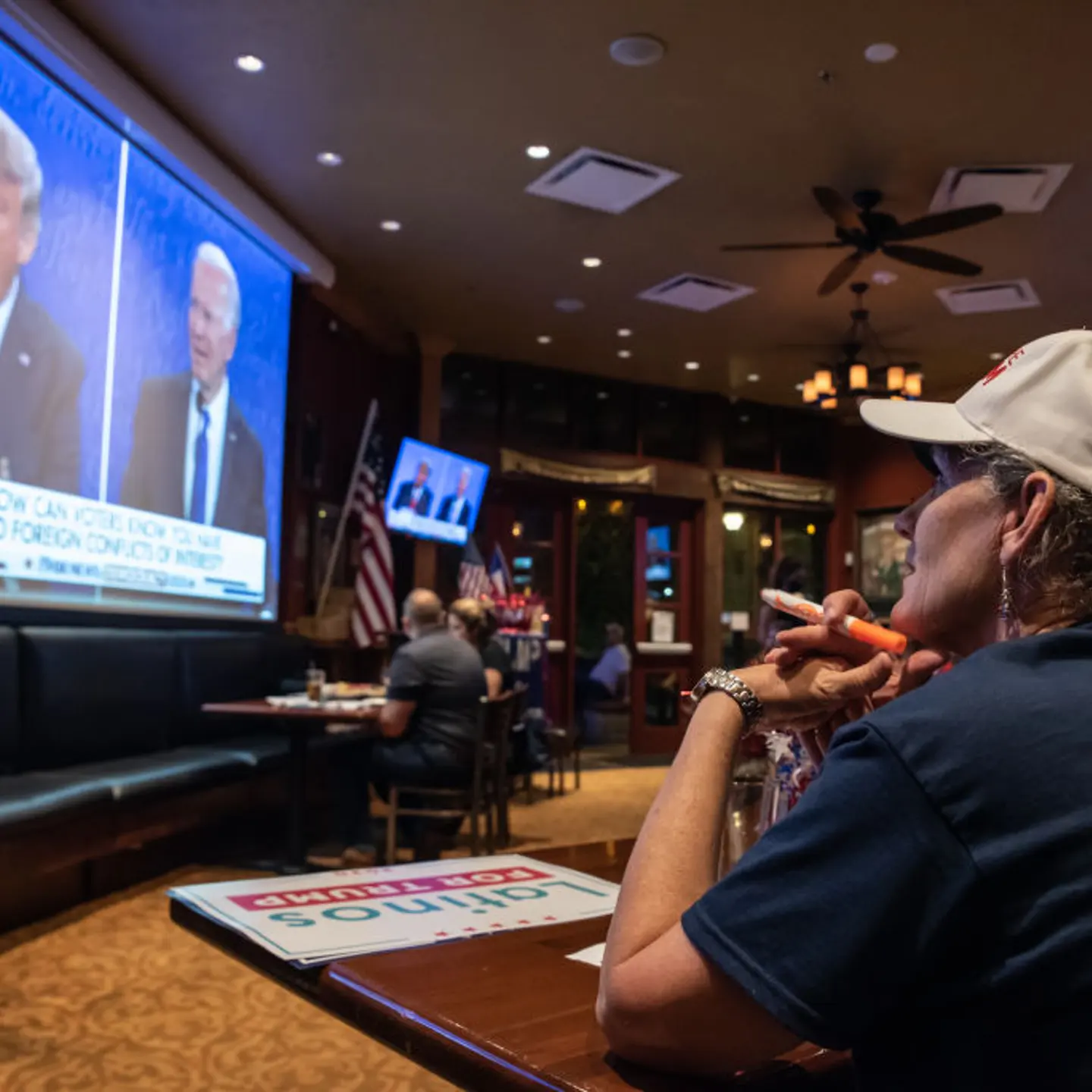 Americans Watch Final Presidential Debate Between Donald Trump And Joe Biden