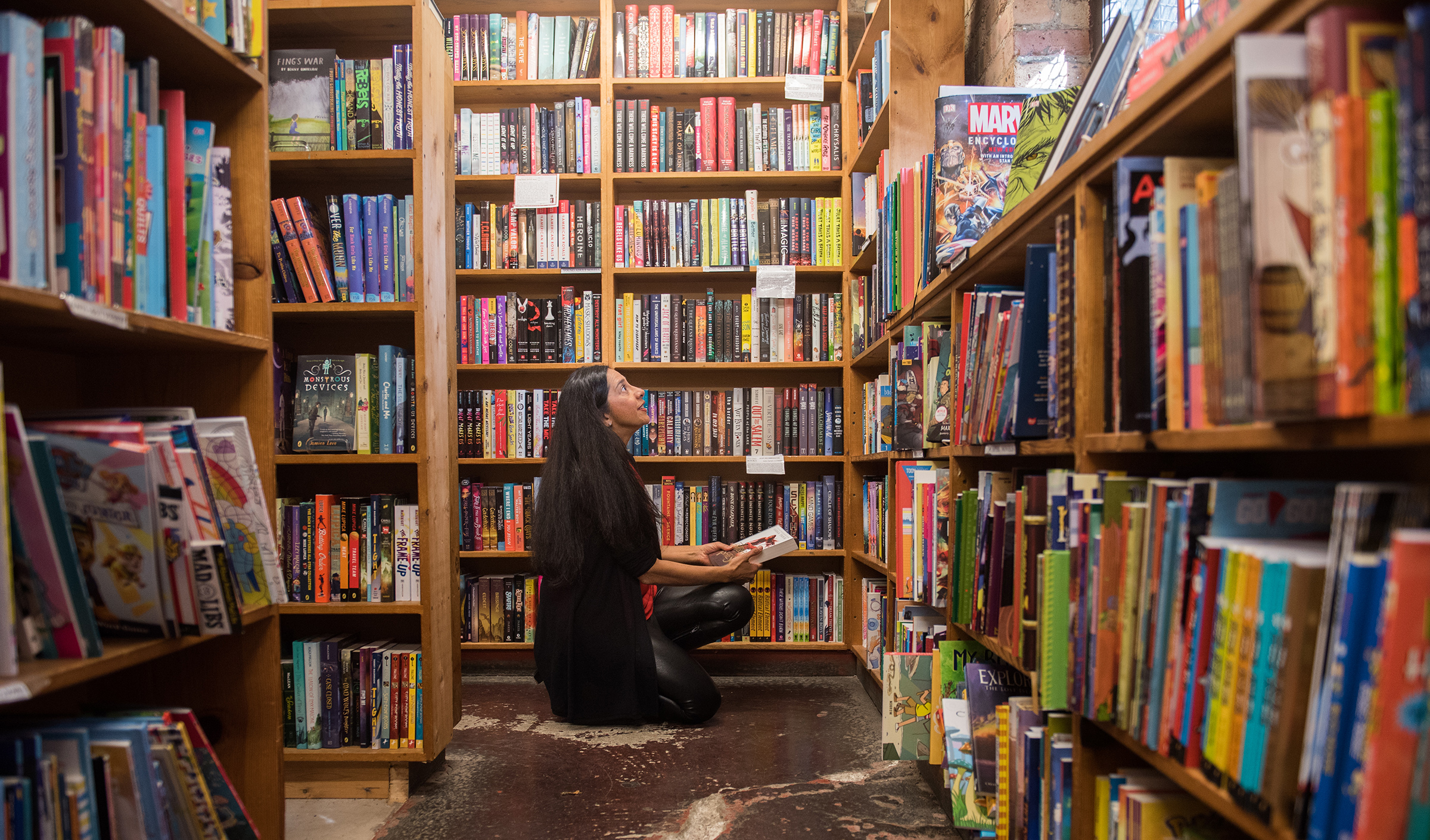 Author Samira Ahmed at 57th Street Books in Chicago, October 2019.