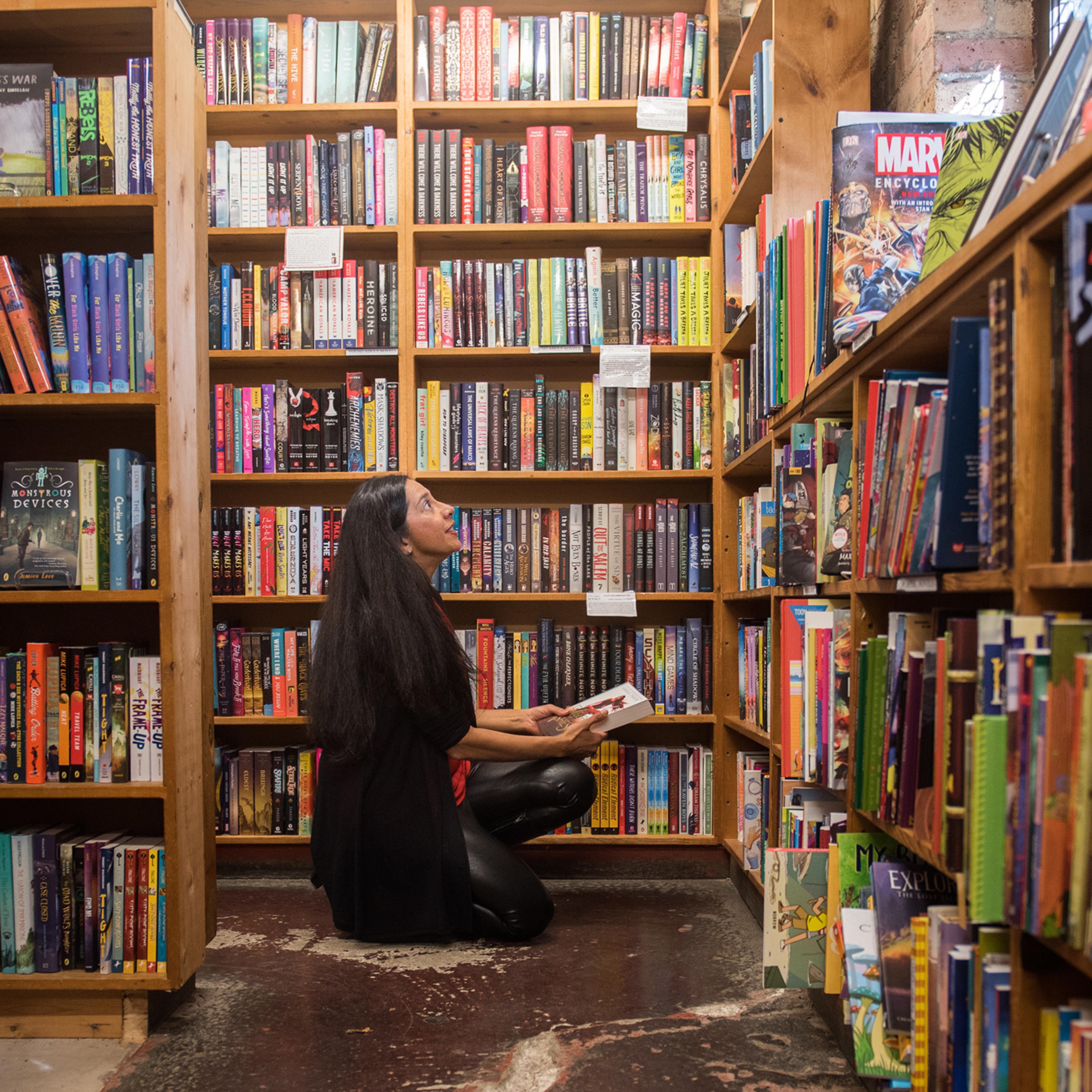 Author Samira Ahmed at 57th Street Books in Chicago, October 2019.