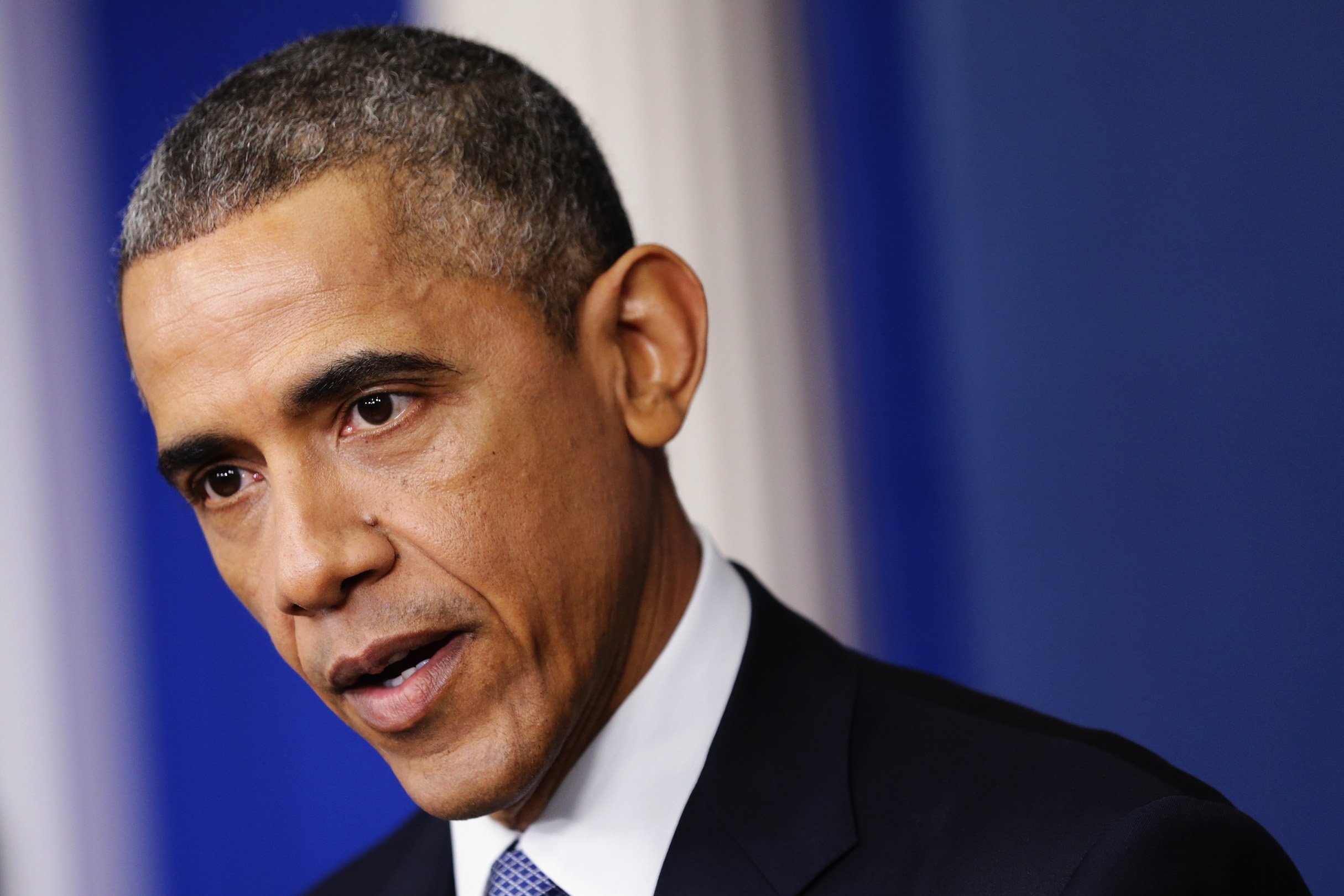 President Barack Obama speaks to members of the media during his last news conference of the year in the James Brady Press Briefing Room of the White House on Dec. 19, 2014 in Washington.
