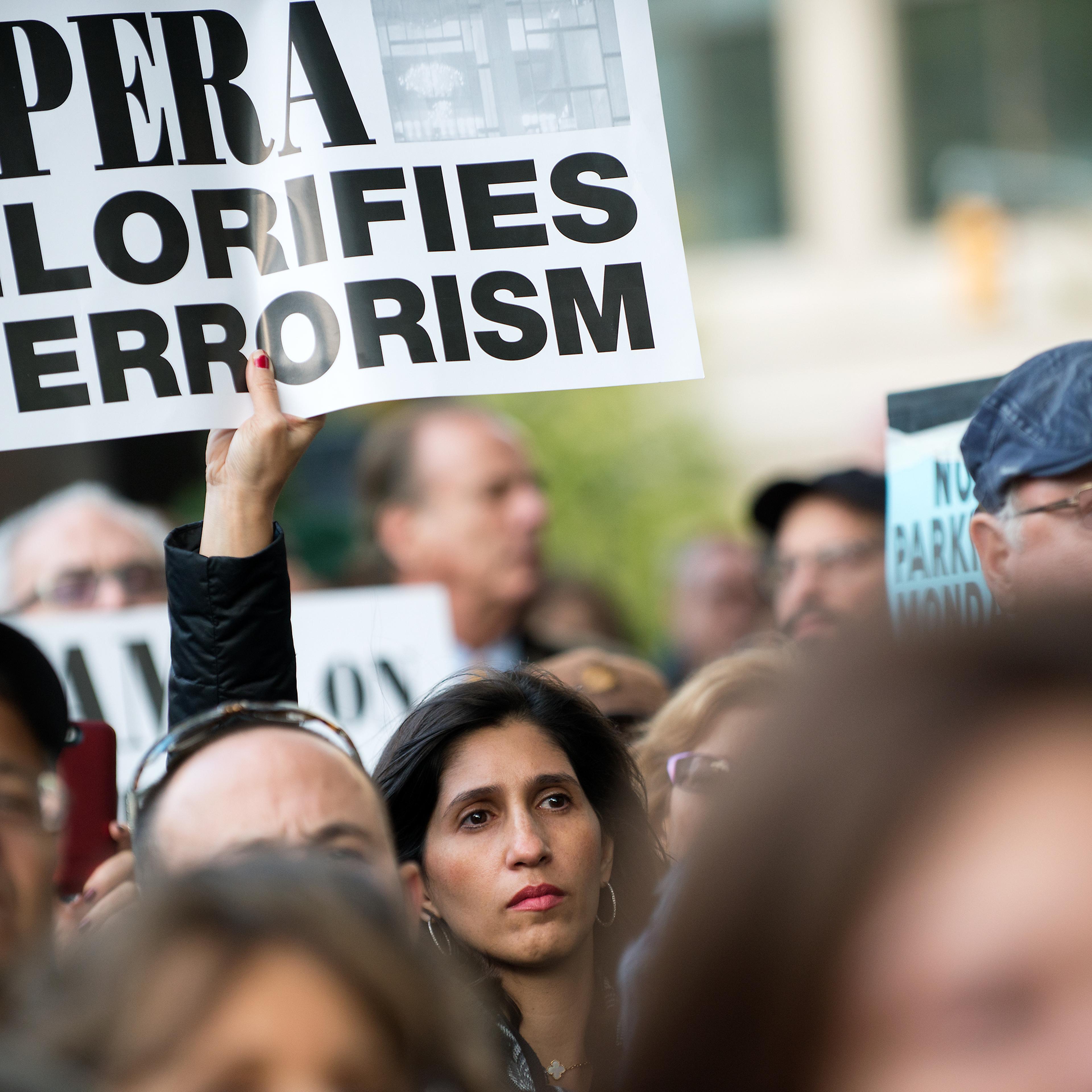 Protestors Hold Vigil, Rally Condemning "Klinghoffer" Opera Outside Lincoln Center
