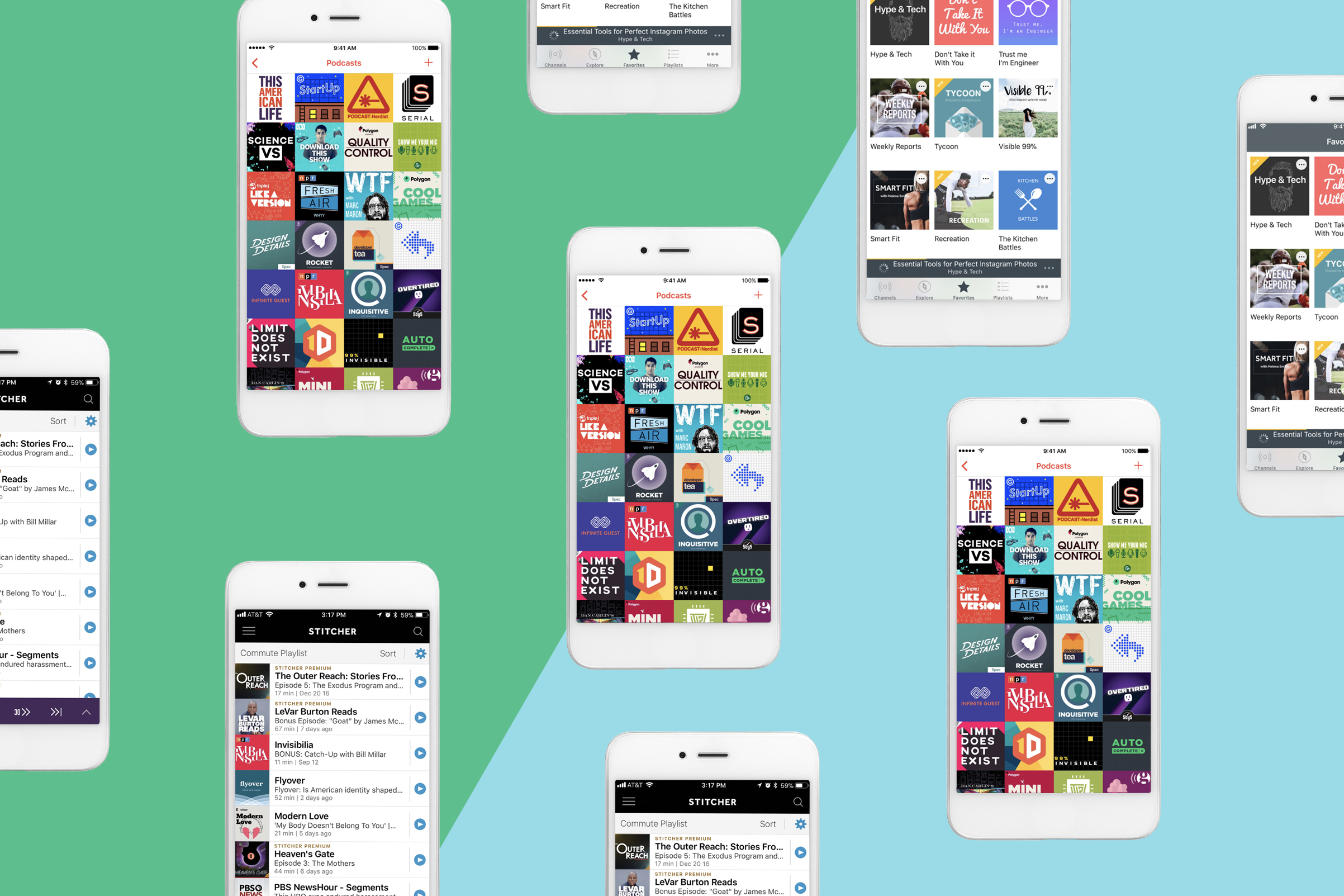 An image of some of the best podcast apps