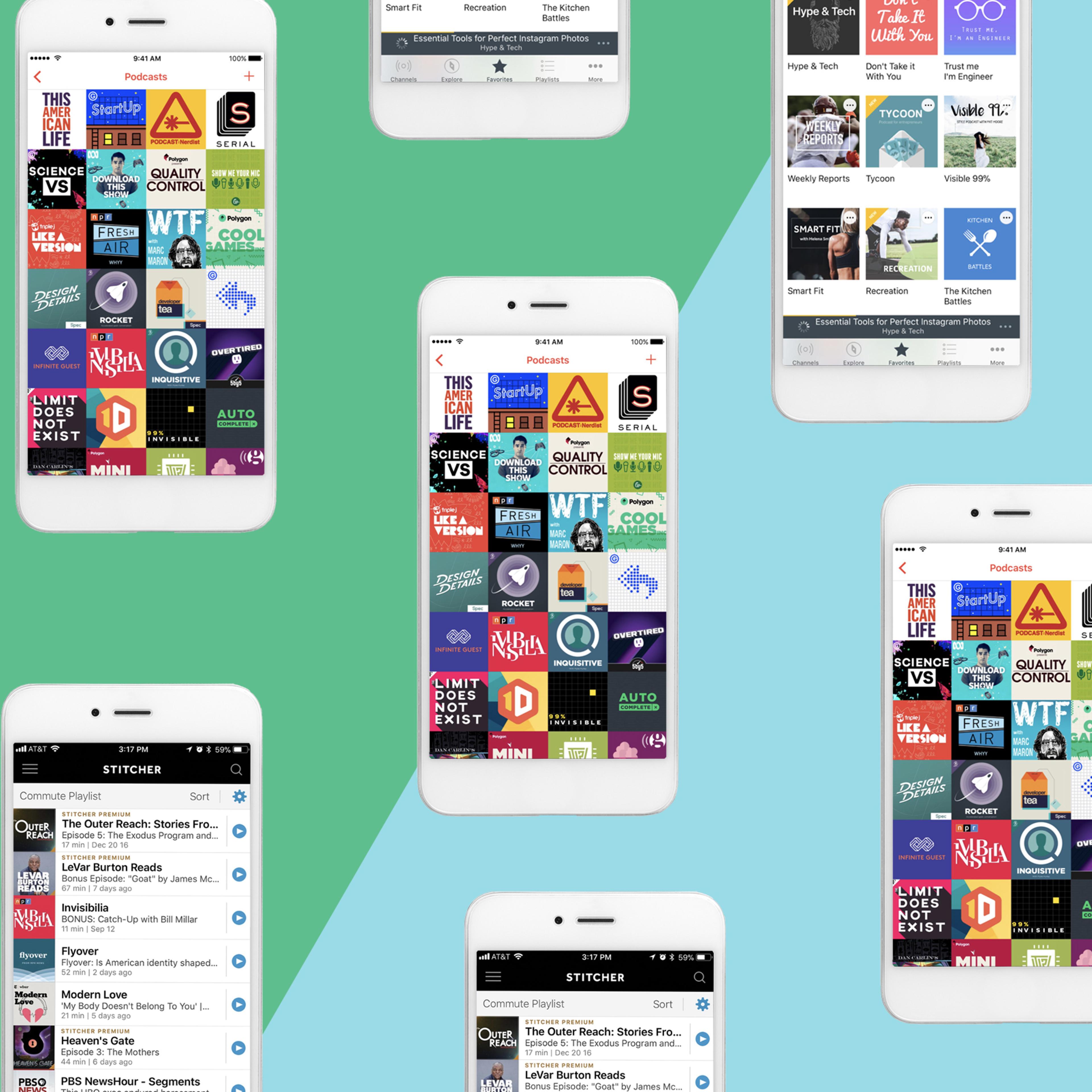 An image of some of the best podcast apps
