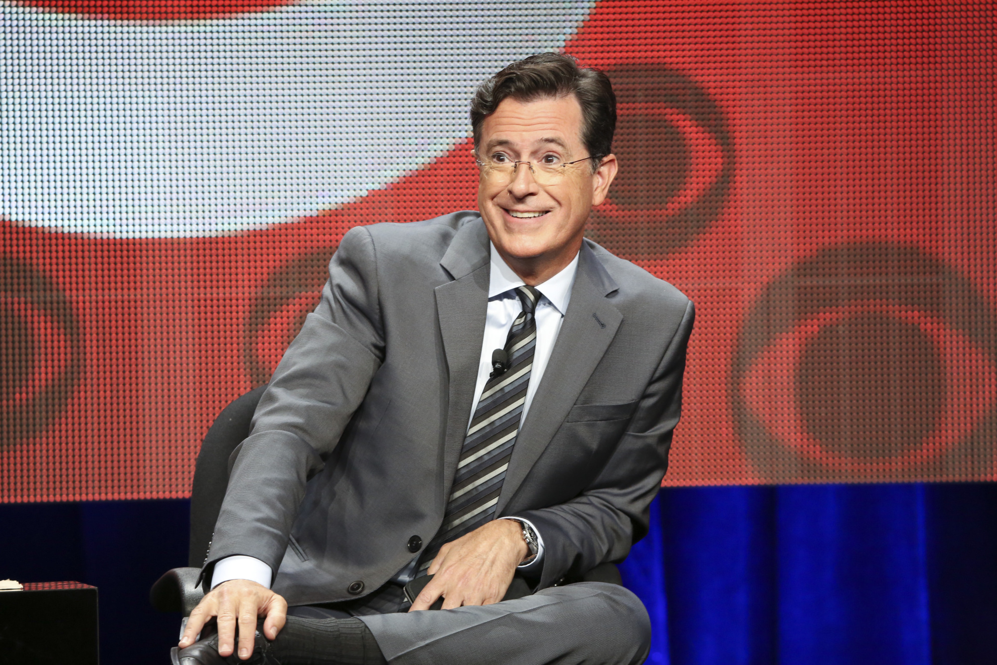 Stephen Colbert, host of "The LATE SHOW with STEPHEN COLBERT" appears at the TCA Summer Press Tour 2015 on Monday August 10, 2015 at the Beverly Hilton hotel in Los Angeles, CA.