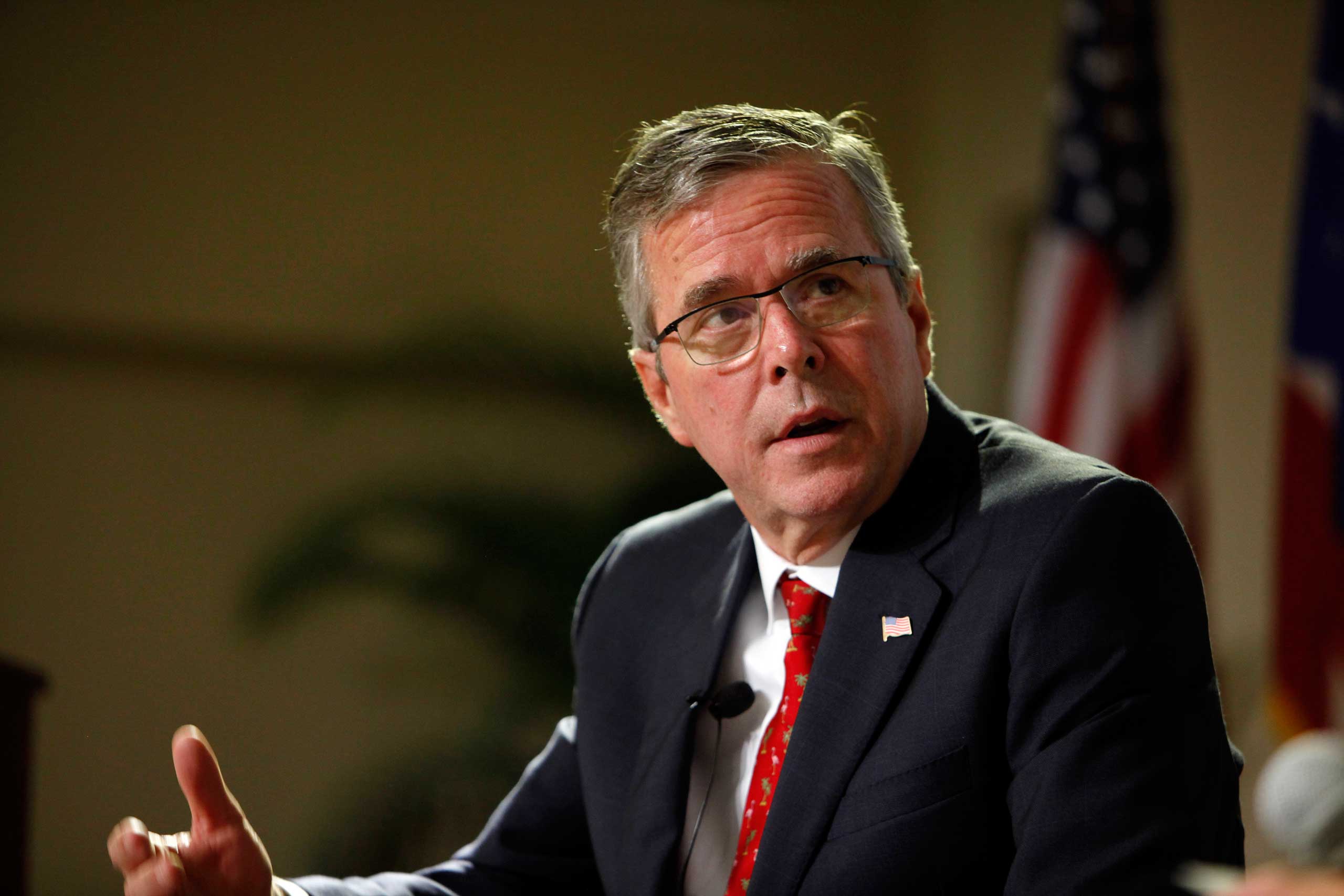 Former Florida Gov. Jeb Bush speaks during an event at the Metropolitan University in San Juan, Puerto Rico on April 28, 2015.