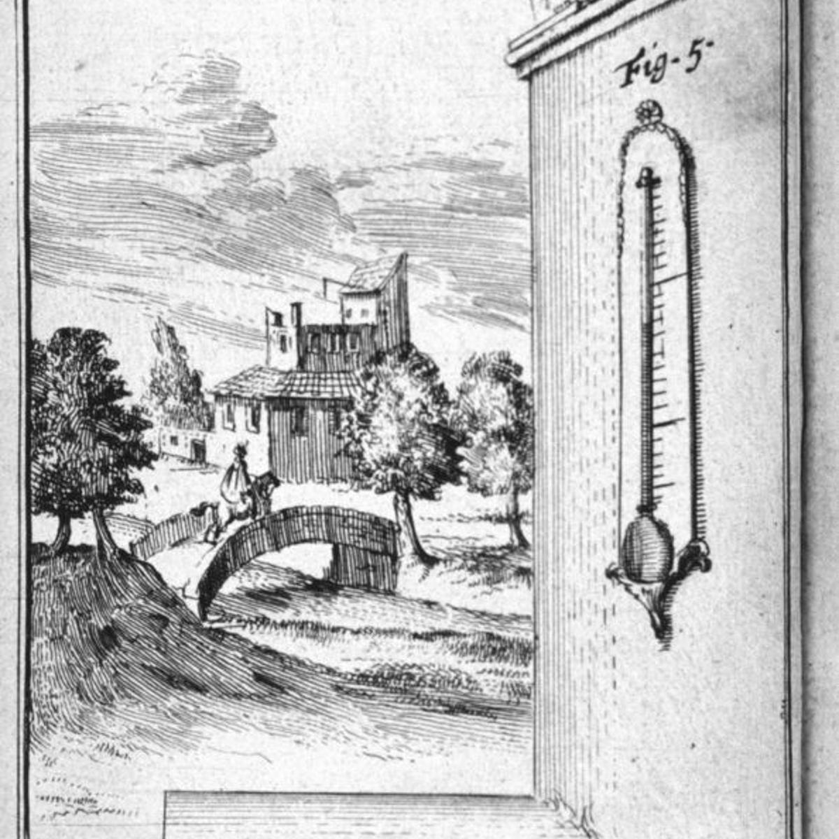 Placement of a thermometer on an outside wall.