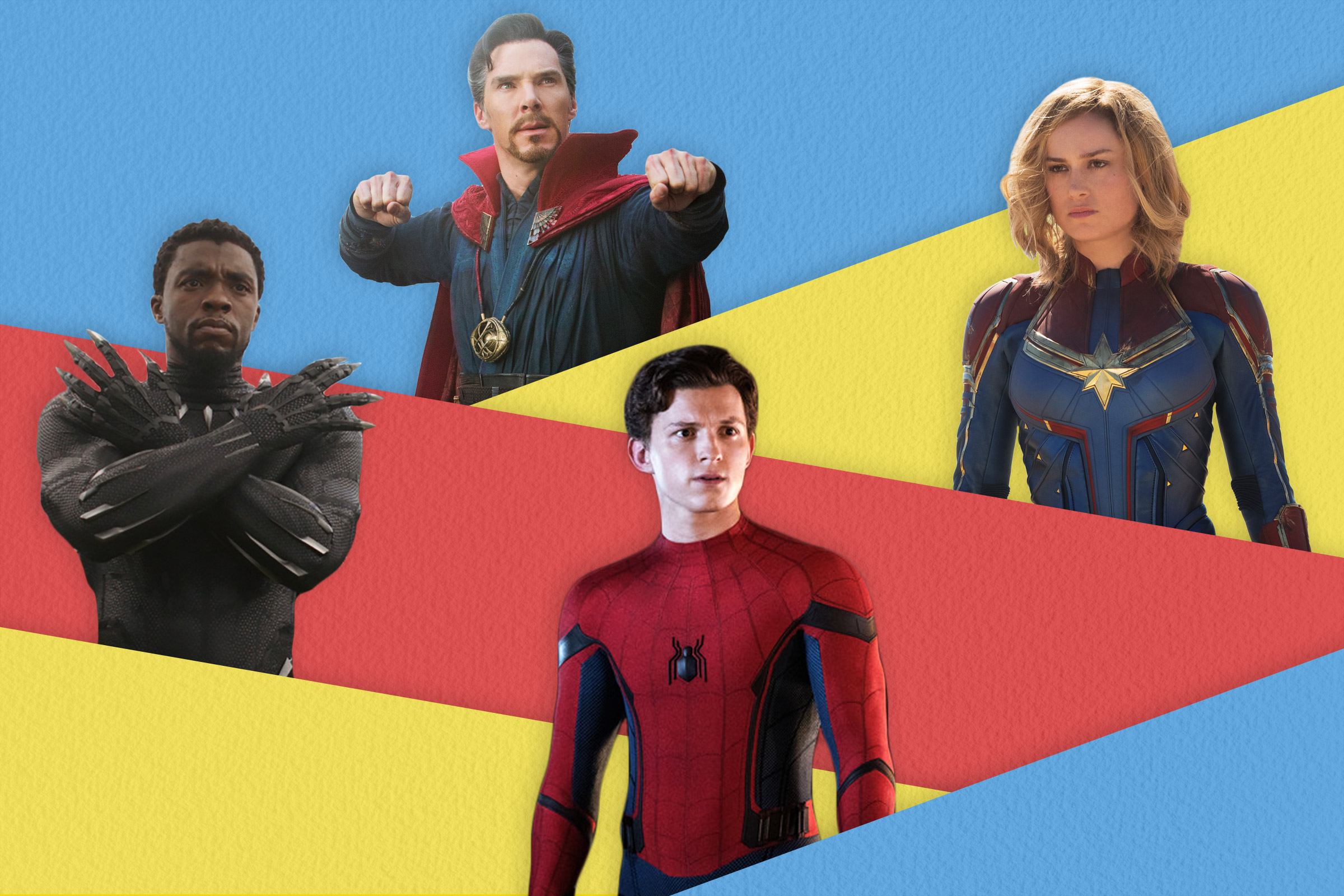 Spider-Man, Black Panther, Dr. Strange, Captain Marvel