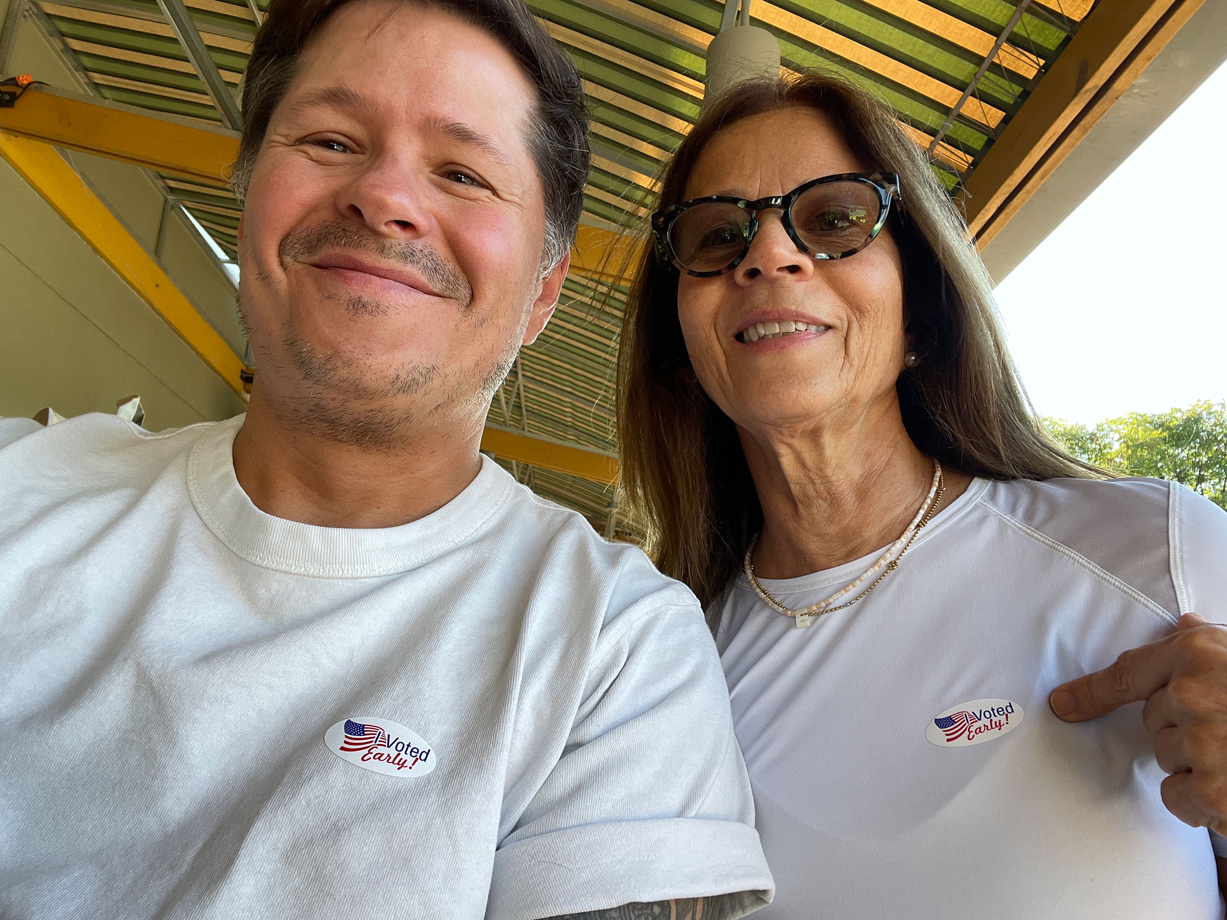 The author and his mother, Emi, after voting.