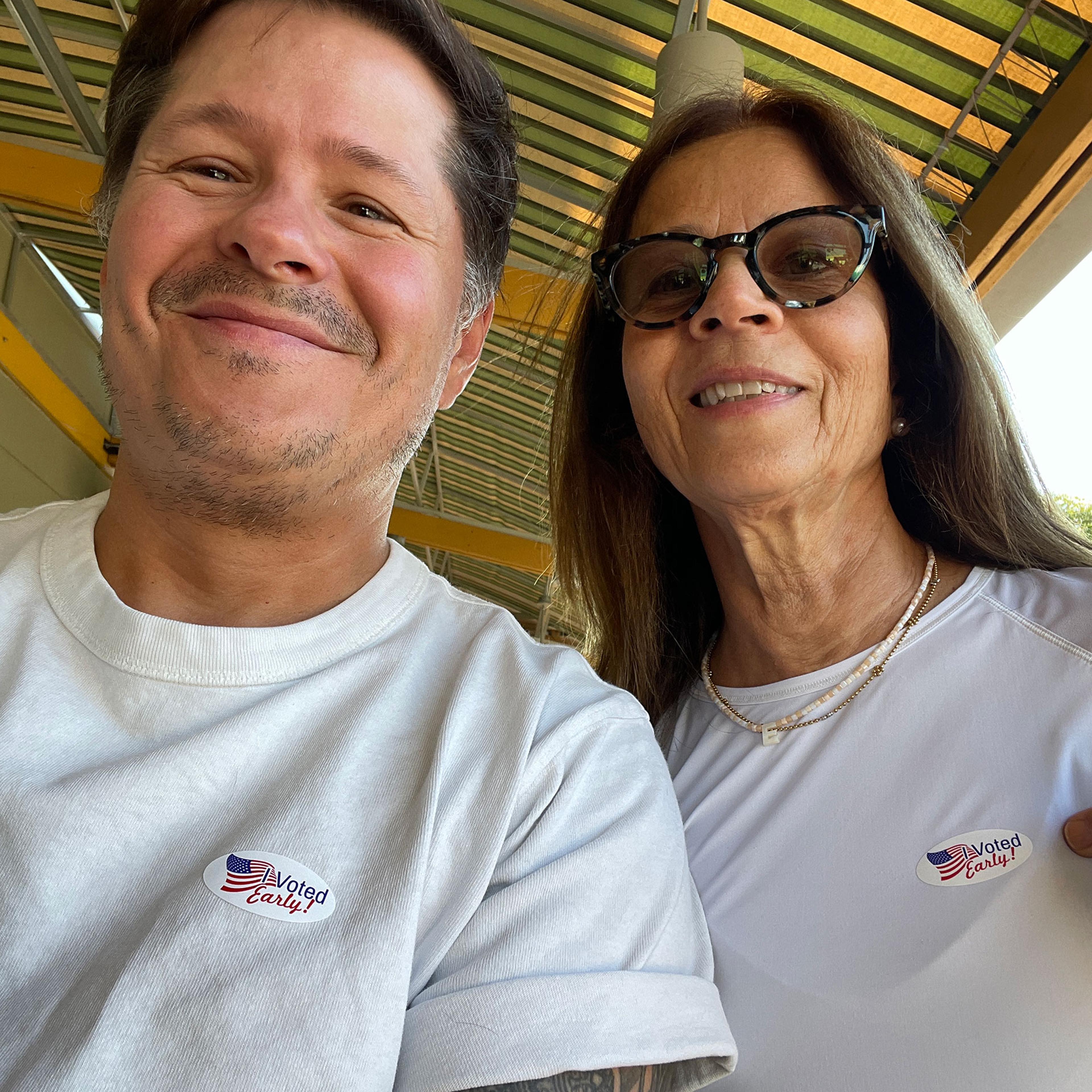 The author and his mother, Emi, after voting.