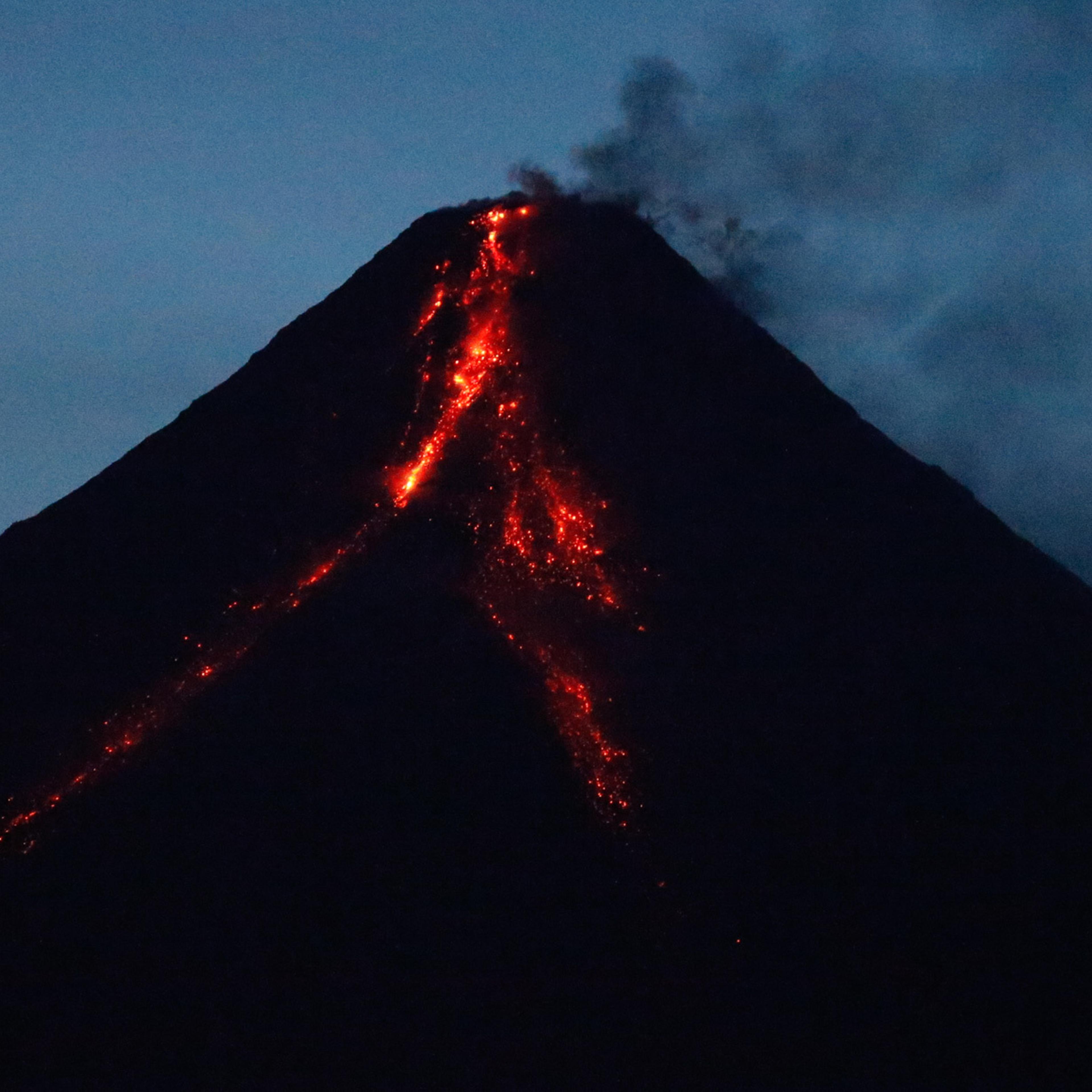 Mount Mayon volcano spews lava in Philippines