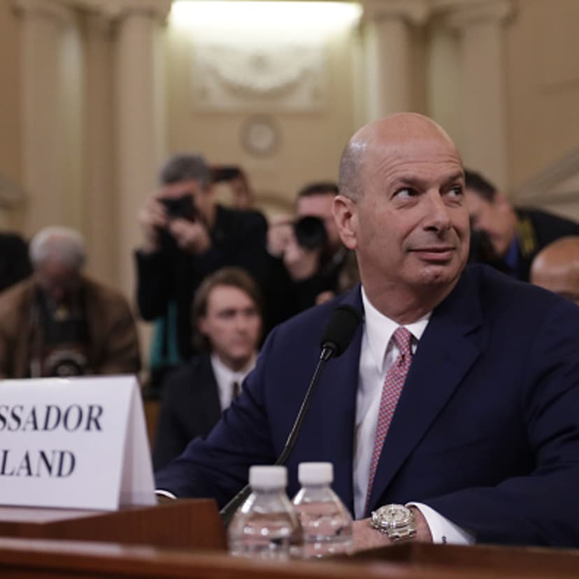 Gordon Sondland, U.S. ambassador to the European Union, arrives for a House Intelligence Committee impeachment inquiry hearing in Washington, D.C., U.S., on Wednesday, Nov. 20, 2019.