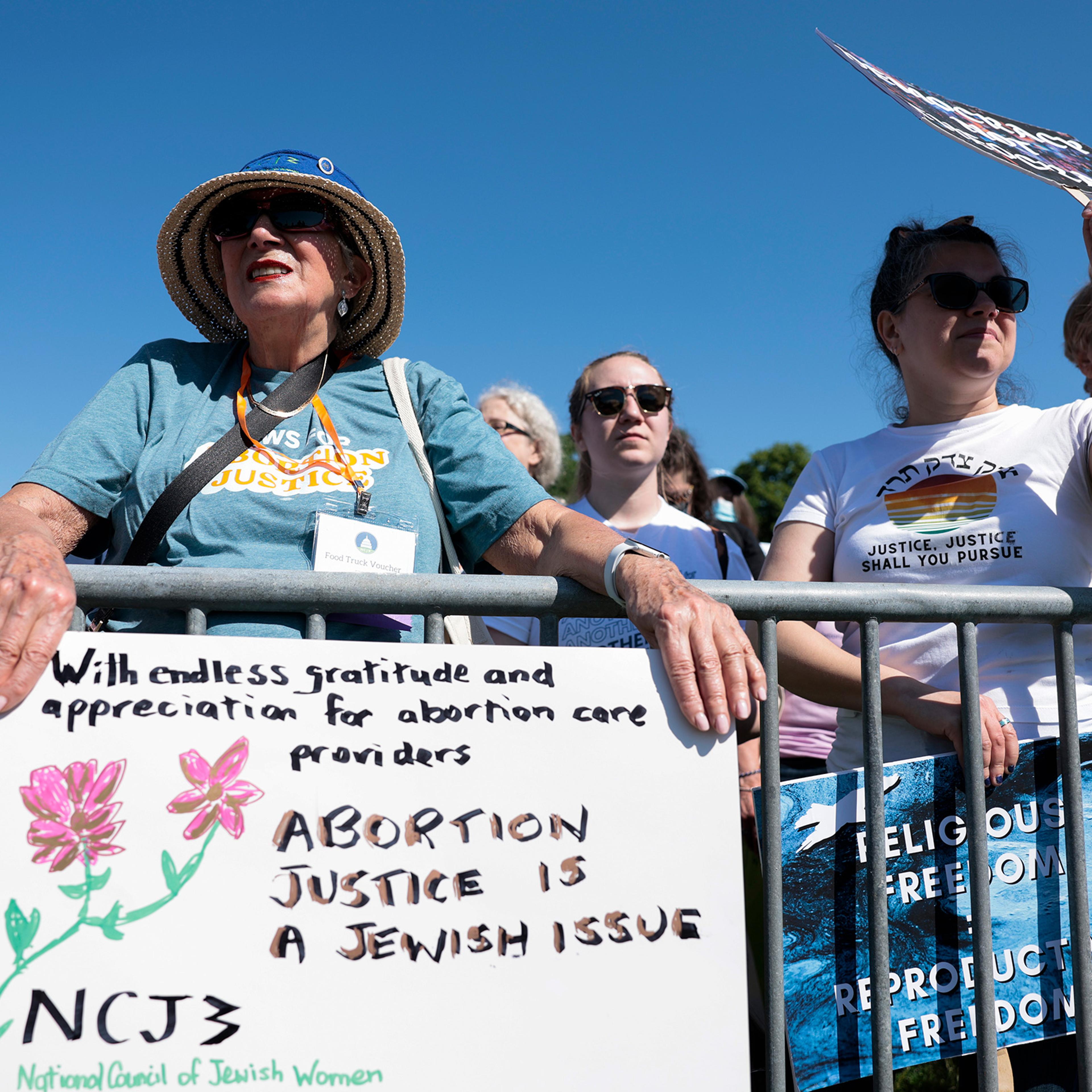 Protesters attend the "Jewish Rally for Abortion Justice" at Union Square in Washington, D.C., on May 17, 2022.