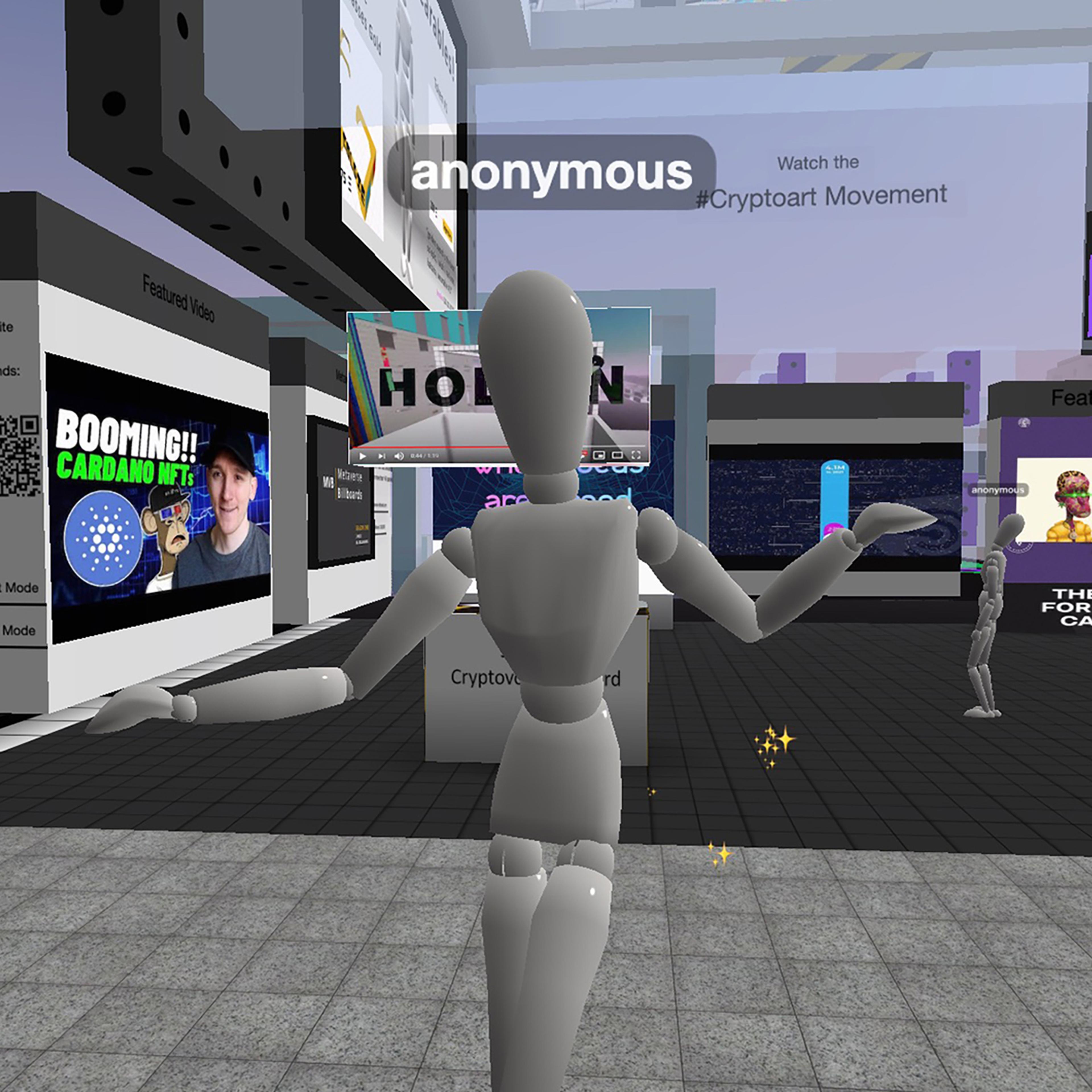 Cryptovoxels view.