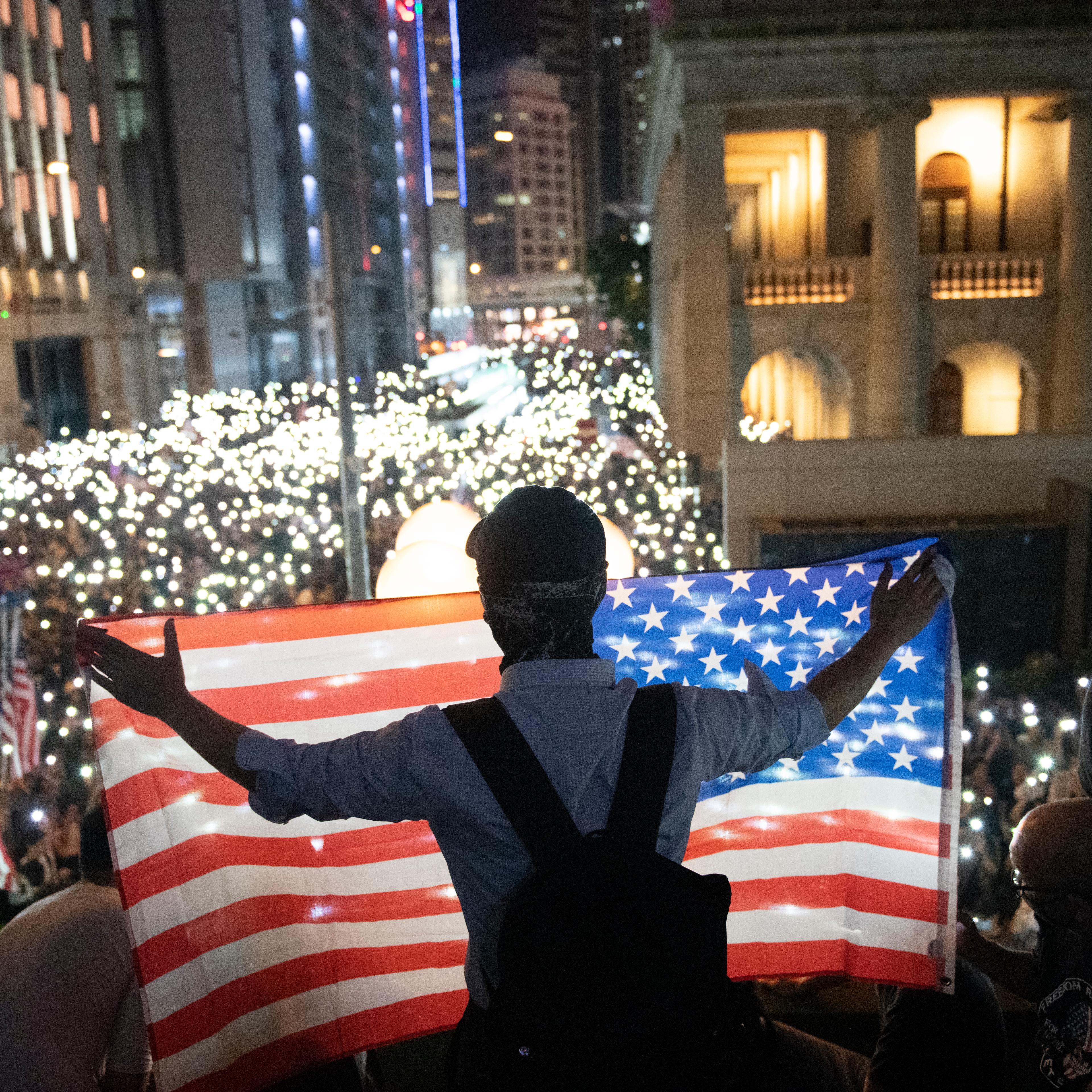 Demonstrators Attend Rally In Support Of The Hong Kong Human Rights And Democracy Act