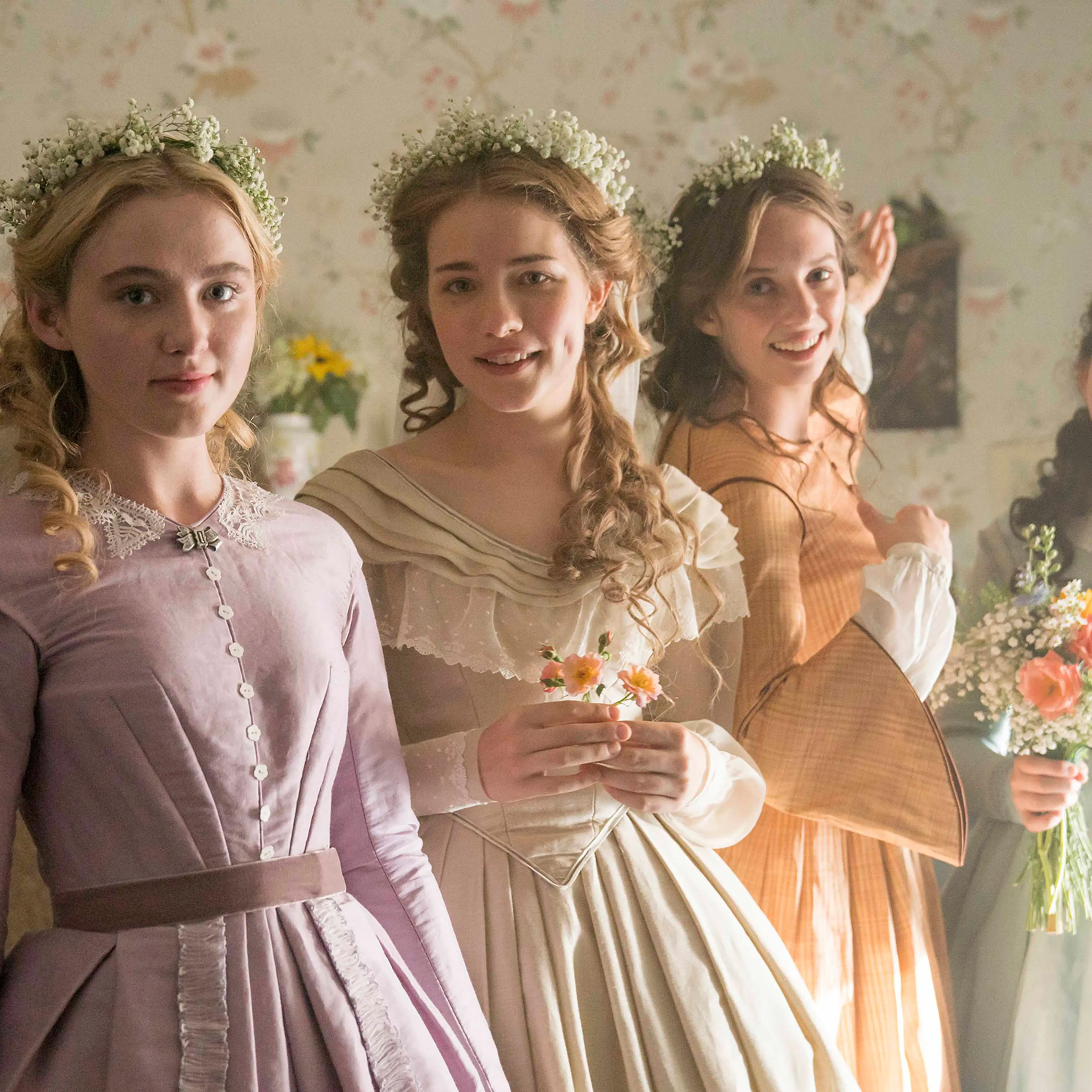 Shown (Left-Right): Kathryn Newton as Amy, Willa Fitzgerald as Meg, Maya Hawke as Jo, and Annes Elwy as Beth.