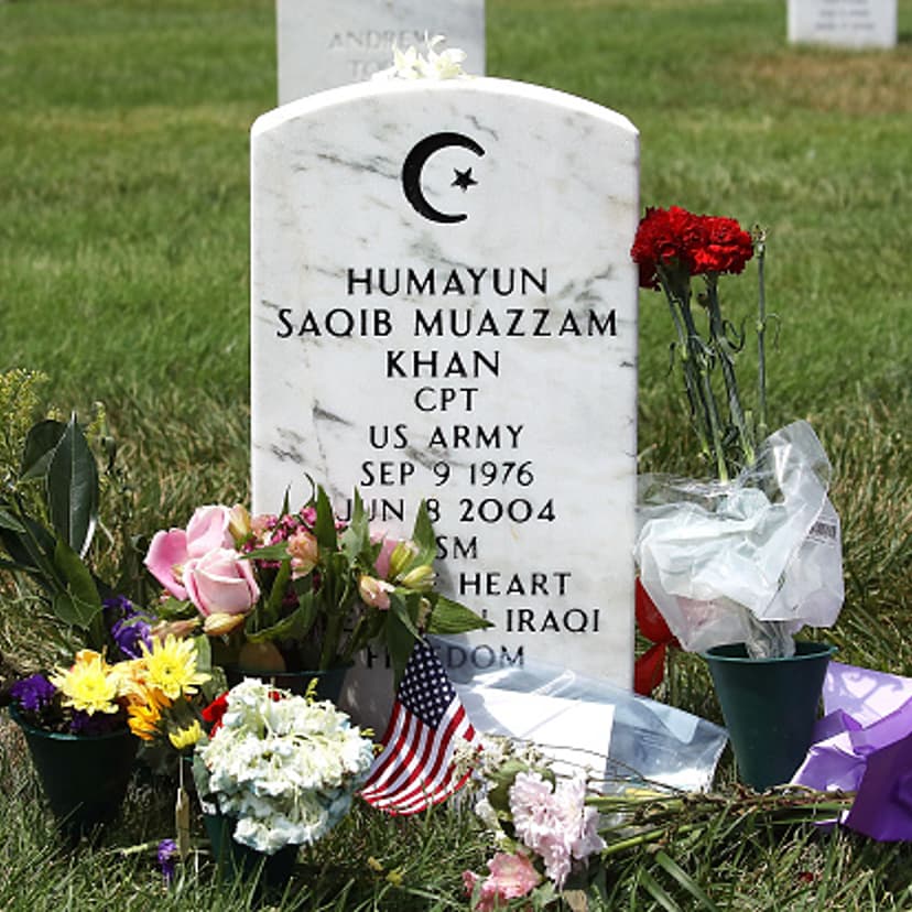 The Grave Of Humayan Khan In Section 60 Of Arlington National Cemetery