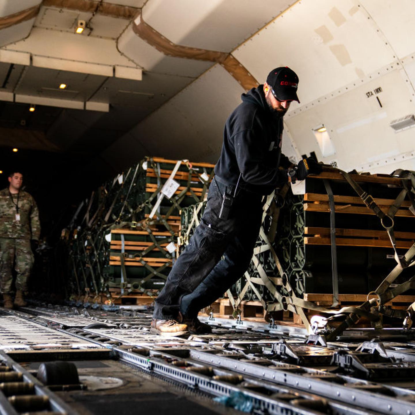 Dover Air Force Base artillery ammunition cargo Ukraine