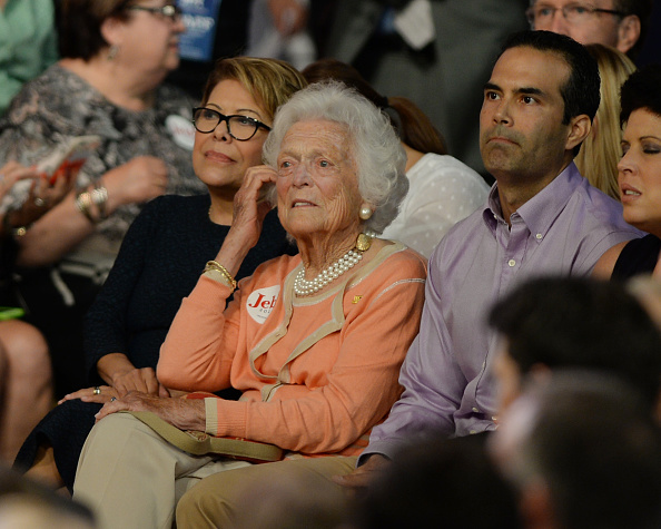Columba Bush, Barbara Bush and George P. Bush as Former Florida Governor Jeb Bush announces his candidacy for the 2016 Republican Presidential nomination during a rally at Miami Dade College on June 15, 2015 in Miami, Florida.