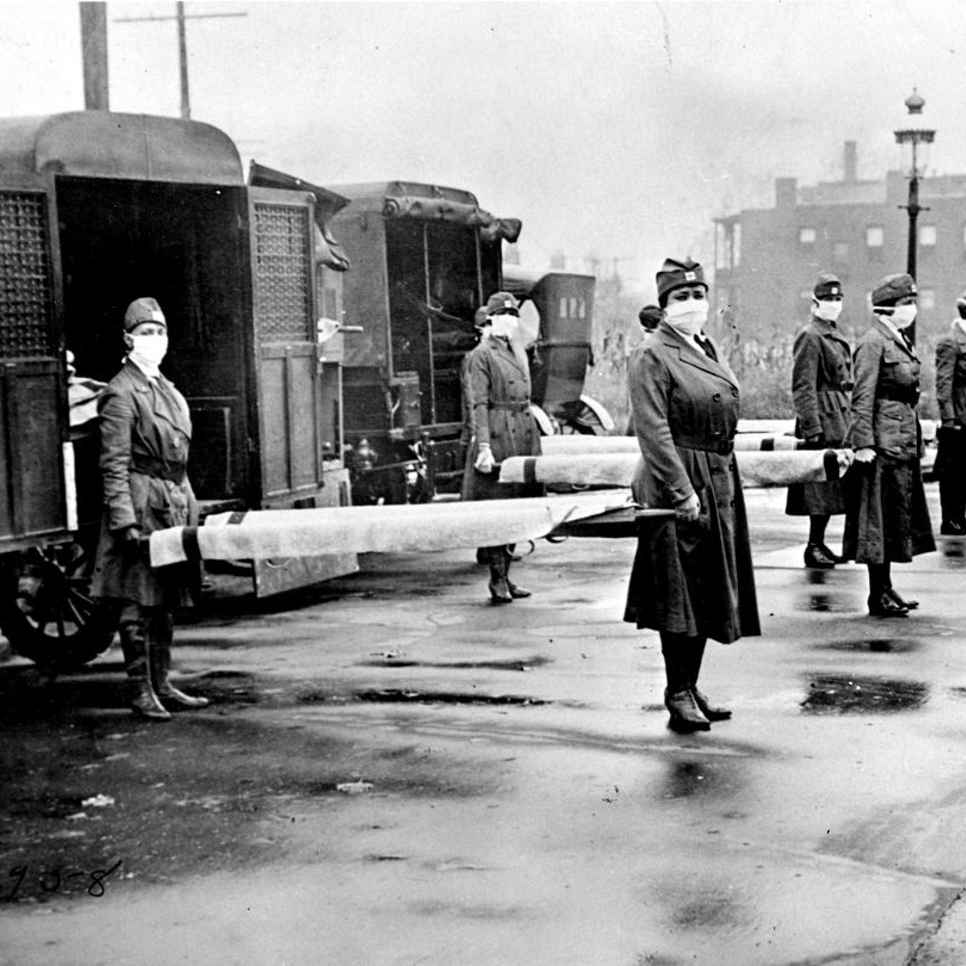 Red Cross Motor Corps With Stretchers