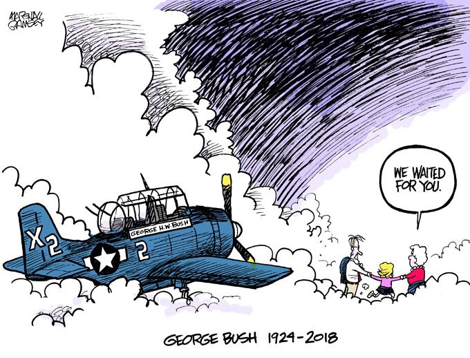 Marshall Ramsey's cartoon depicting former president George H.W. Bush. 
