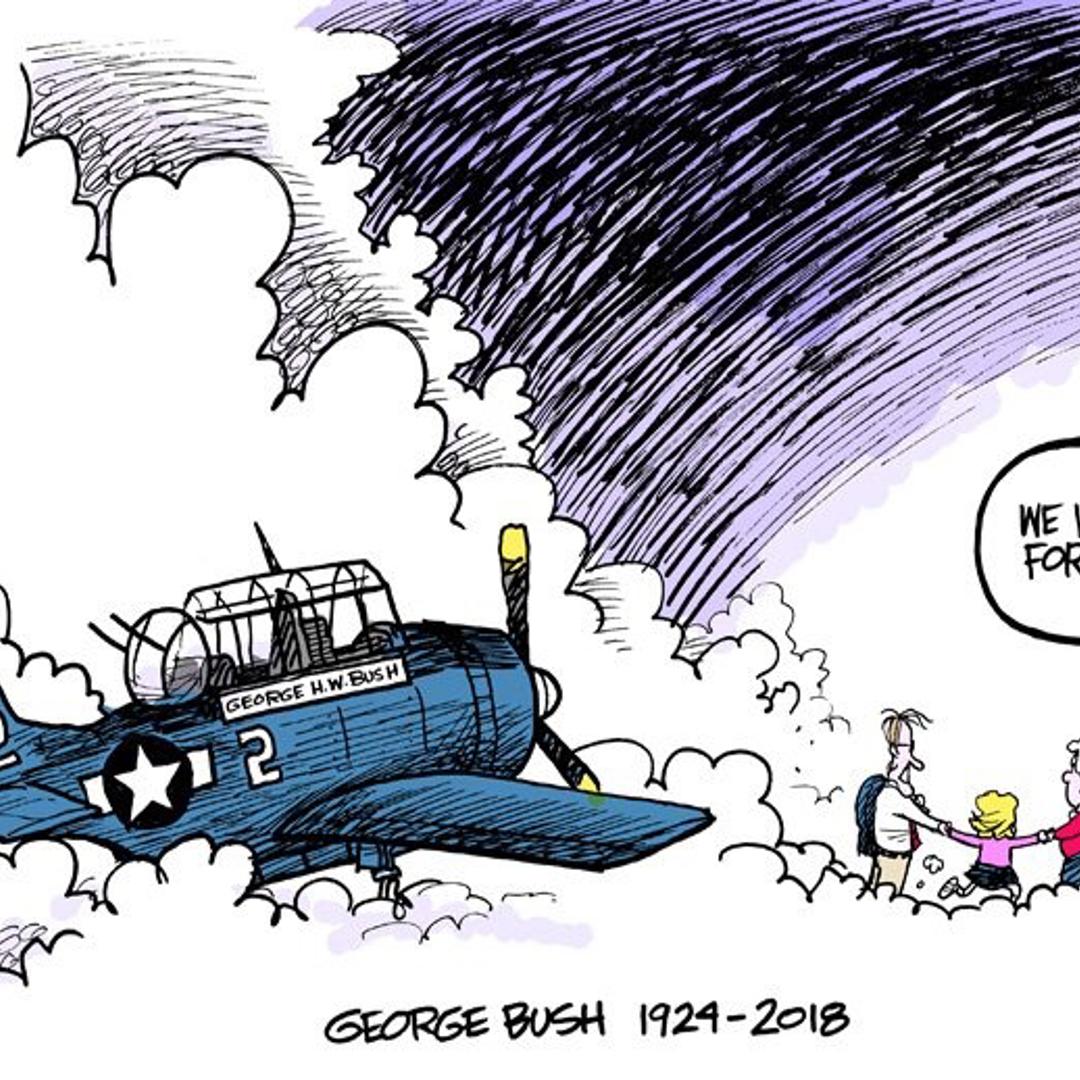 Marshall Ramsey's cartoon depicting former president George H.W. Bush.