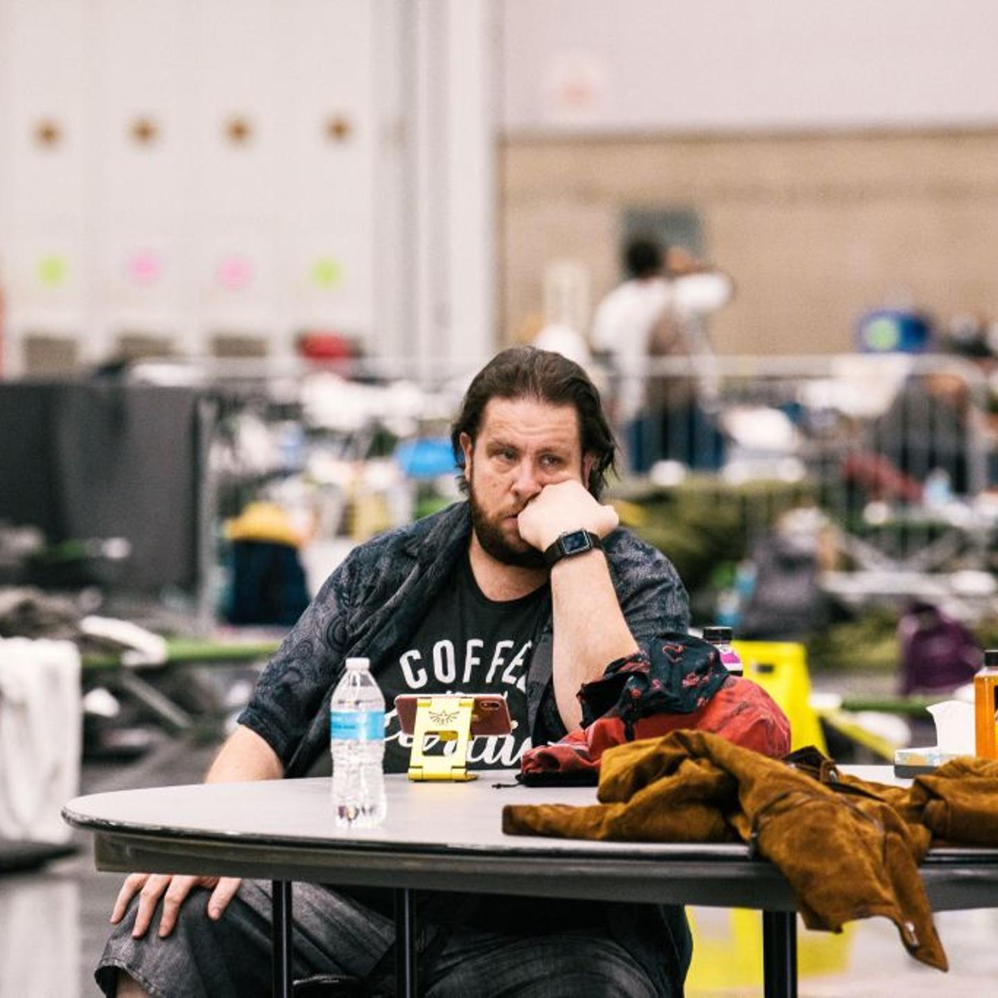 Andrew Steven rests at the Oregon Convention Center cooling station in Oregon, Portland on June 28, 2021, as a heatwave moves over much of the United States.