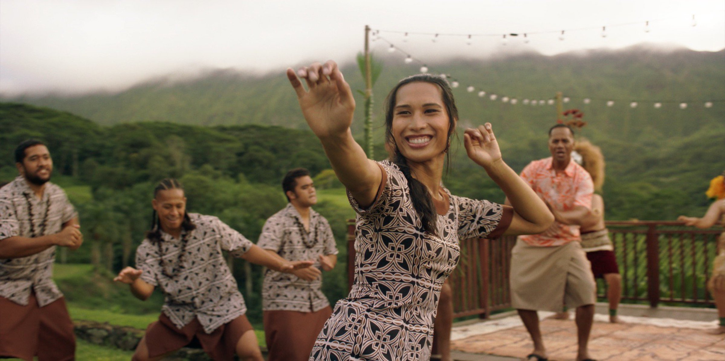Jaiyah (Kaimana) dances the Taualuga, the peak of Samoan performance art forms, in 'Next Goal Wins."