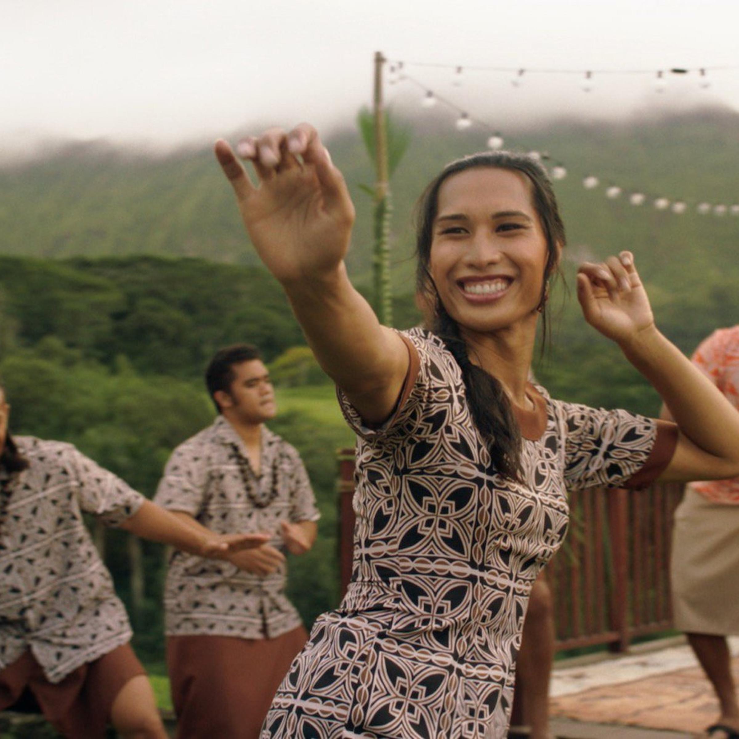 Jaiyah (Kaimana) dances the Taualuga, the peak of Samoan performance art forms, in 'Next Goal Wins."