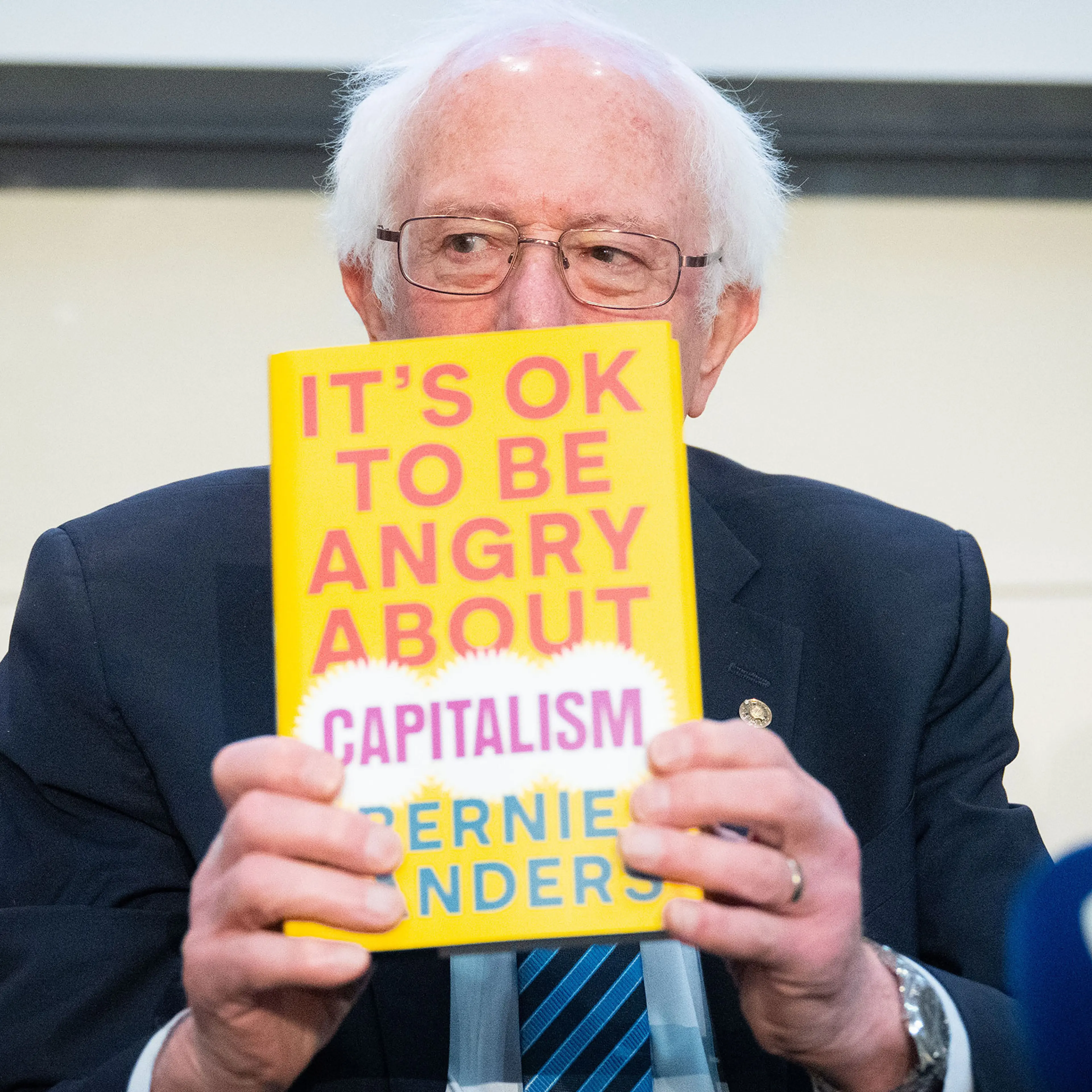 Senator Bernie Sanders speaks at a book launch at The Royal Overseas League in London on Feb. 24, 2023.