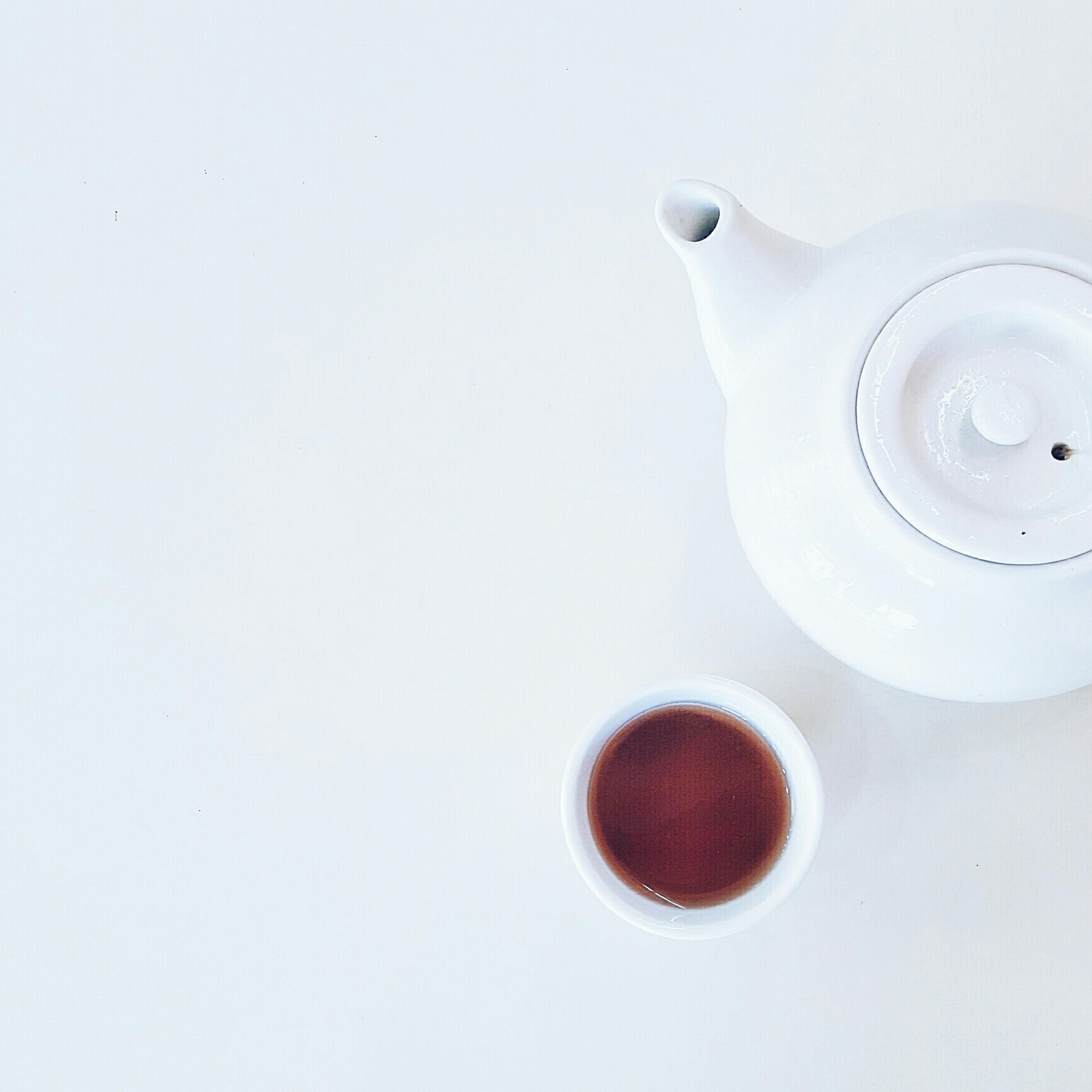 Directly Above Shot Of Teapot On White Background