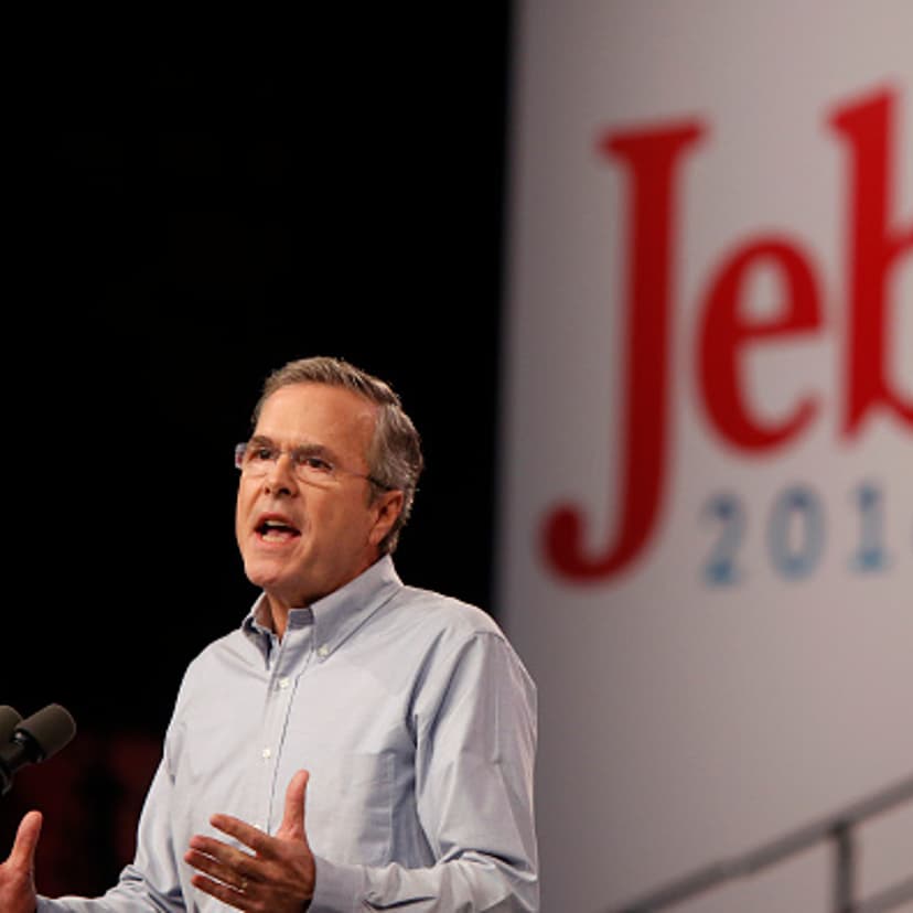 Jeb Bush, former governor of Florida, speaks while announcing he will seek the 2016 Republican presidential nomination on the Kendall Campus of Miami Dade College in Miami, Florida, U.S., on Monday, June 15, 2015.