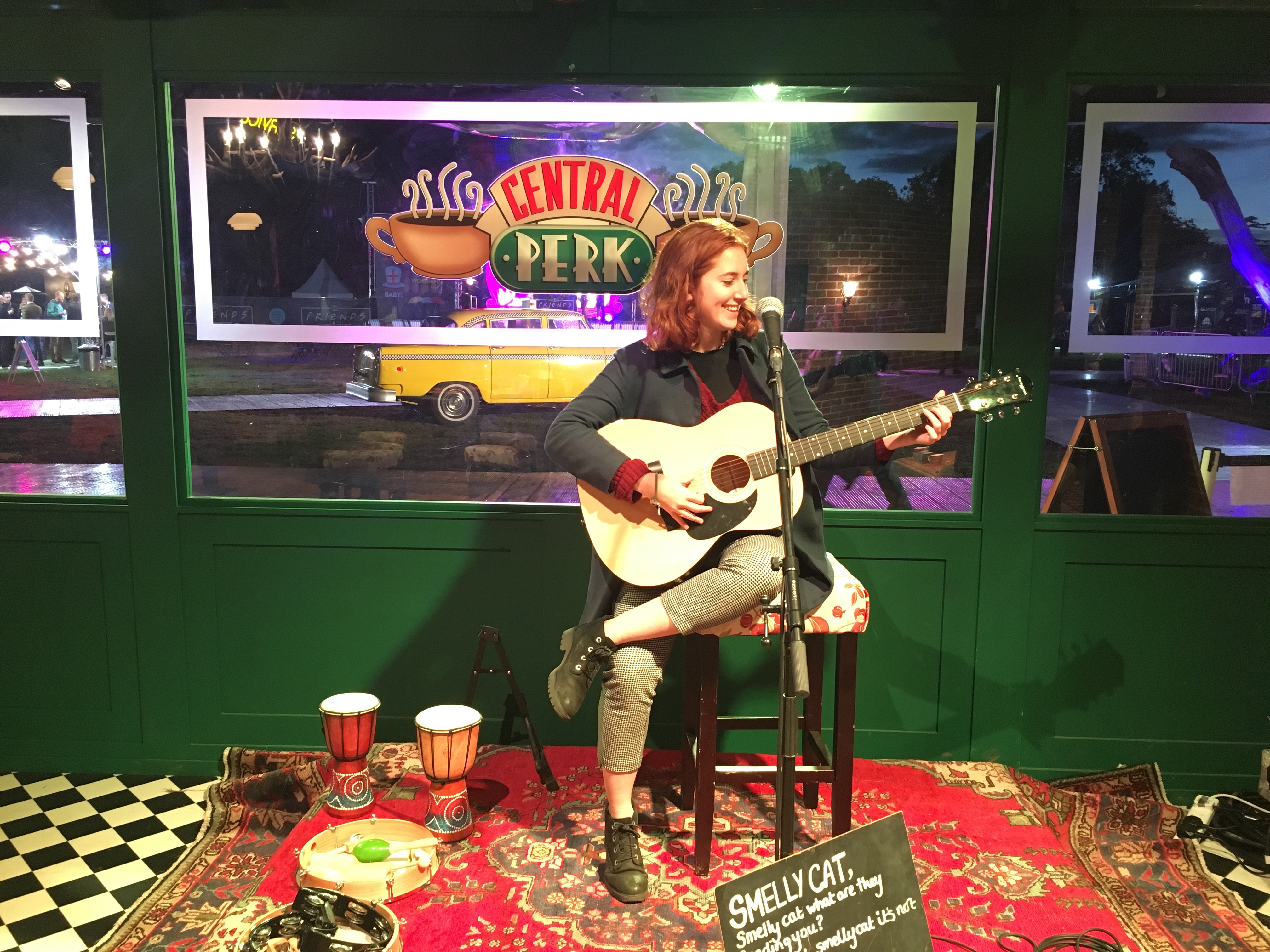 Singing 'Smelly Cat' in Central Perk.
