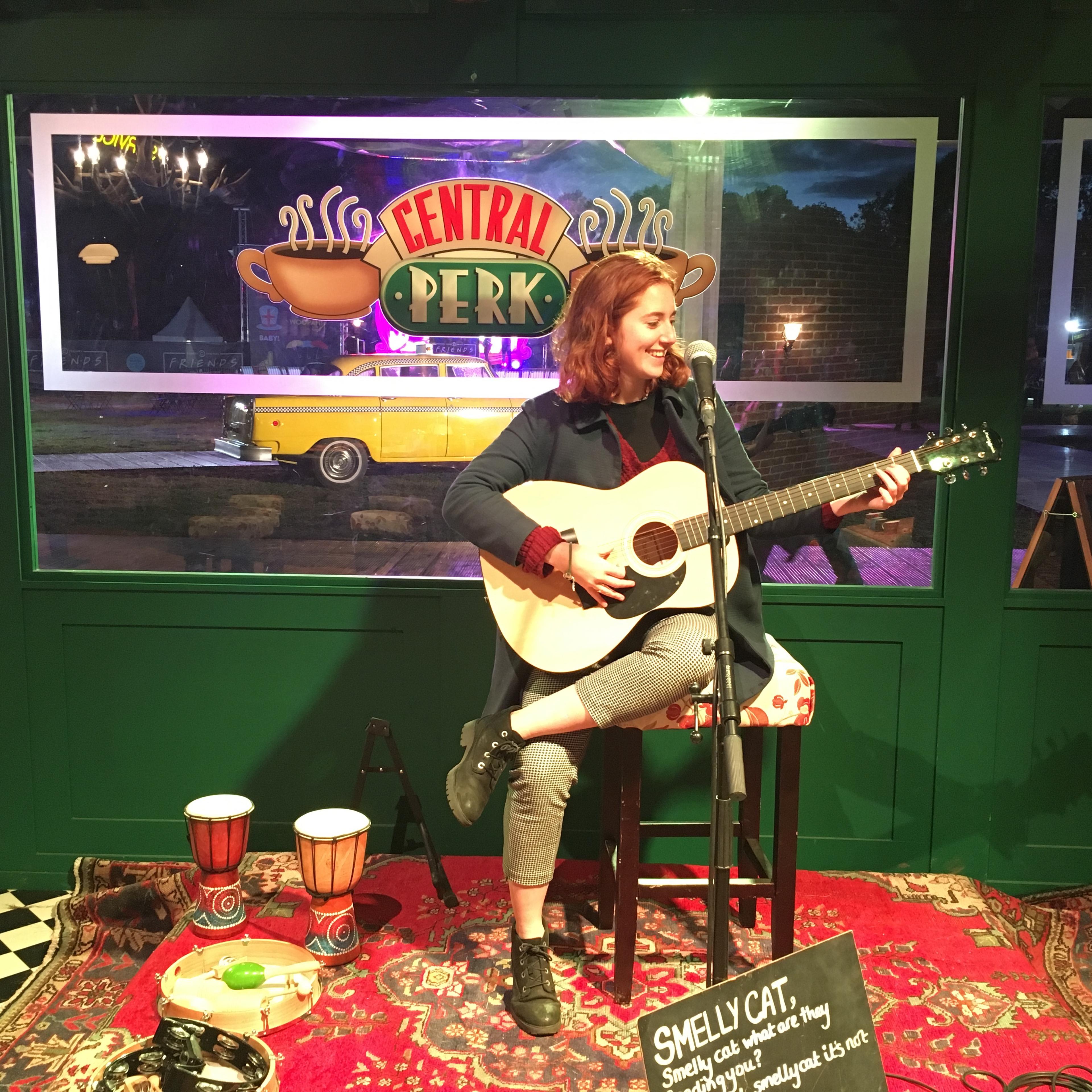 Singing 'Smelly Cat' in Central Perk.