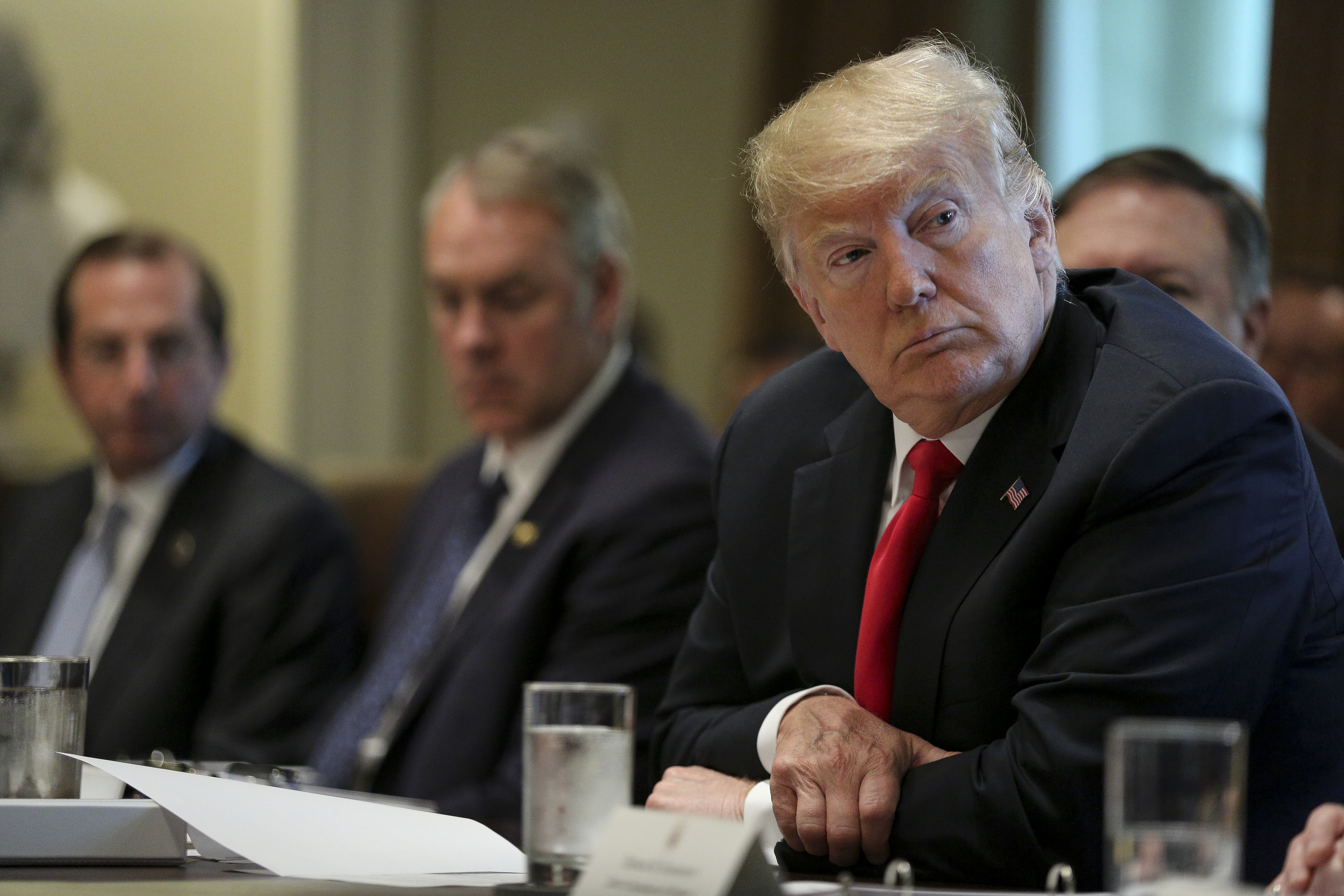 President Trump at his cabinet meeting