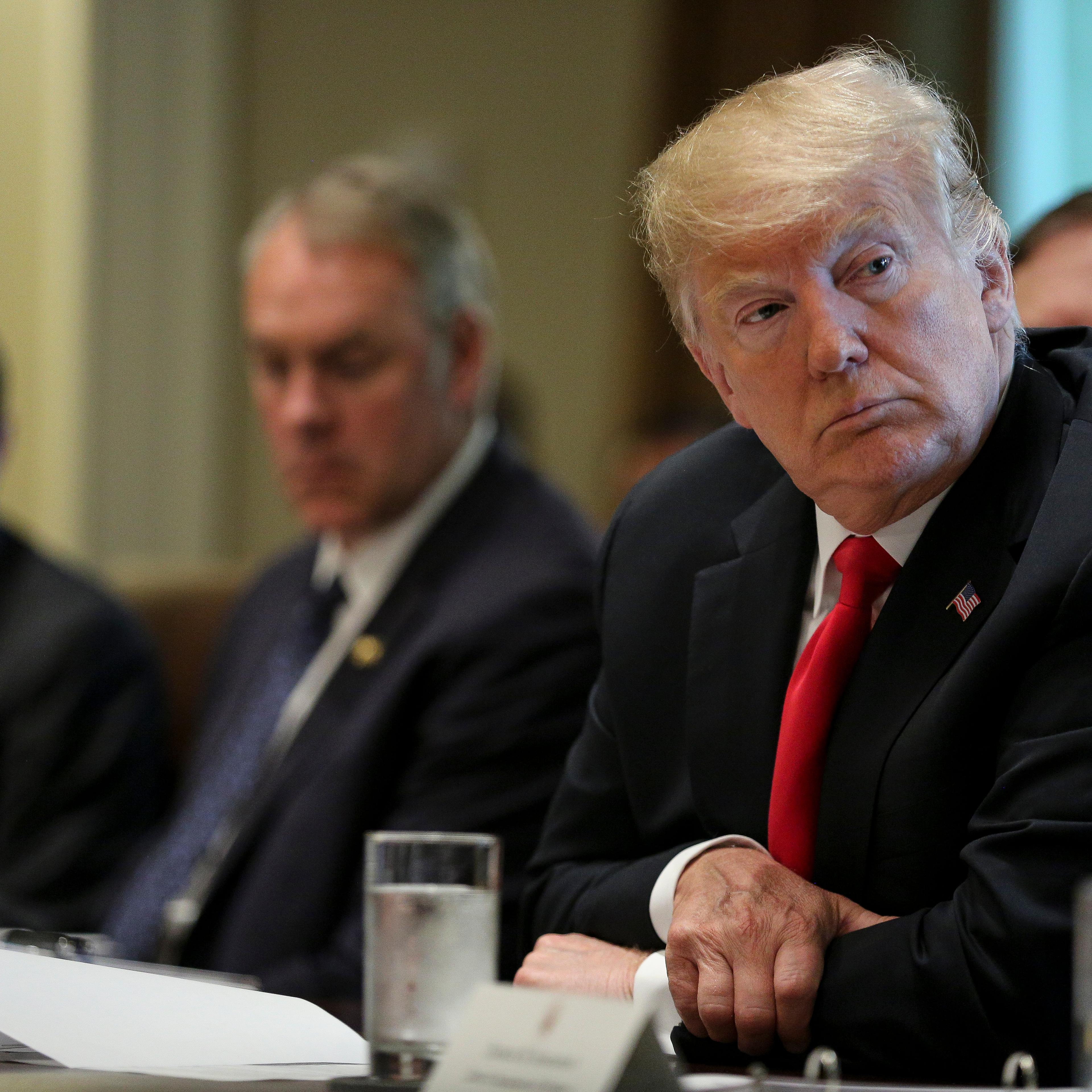 President Trump at his cabinet meeting