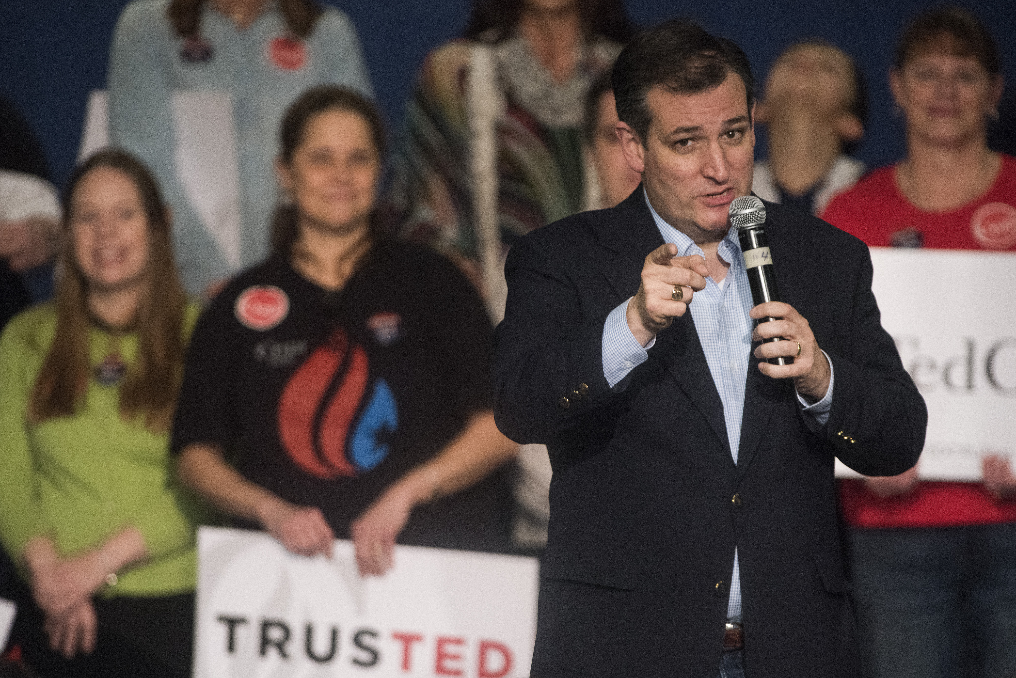 Senator Ted Cruz speaks during a campaign rally at the Northland Performing Arts Center in Columbus, Ohio on Sunday, March 13, 2016.