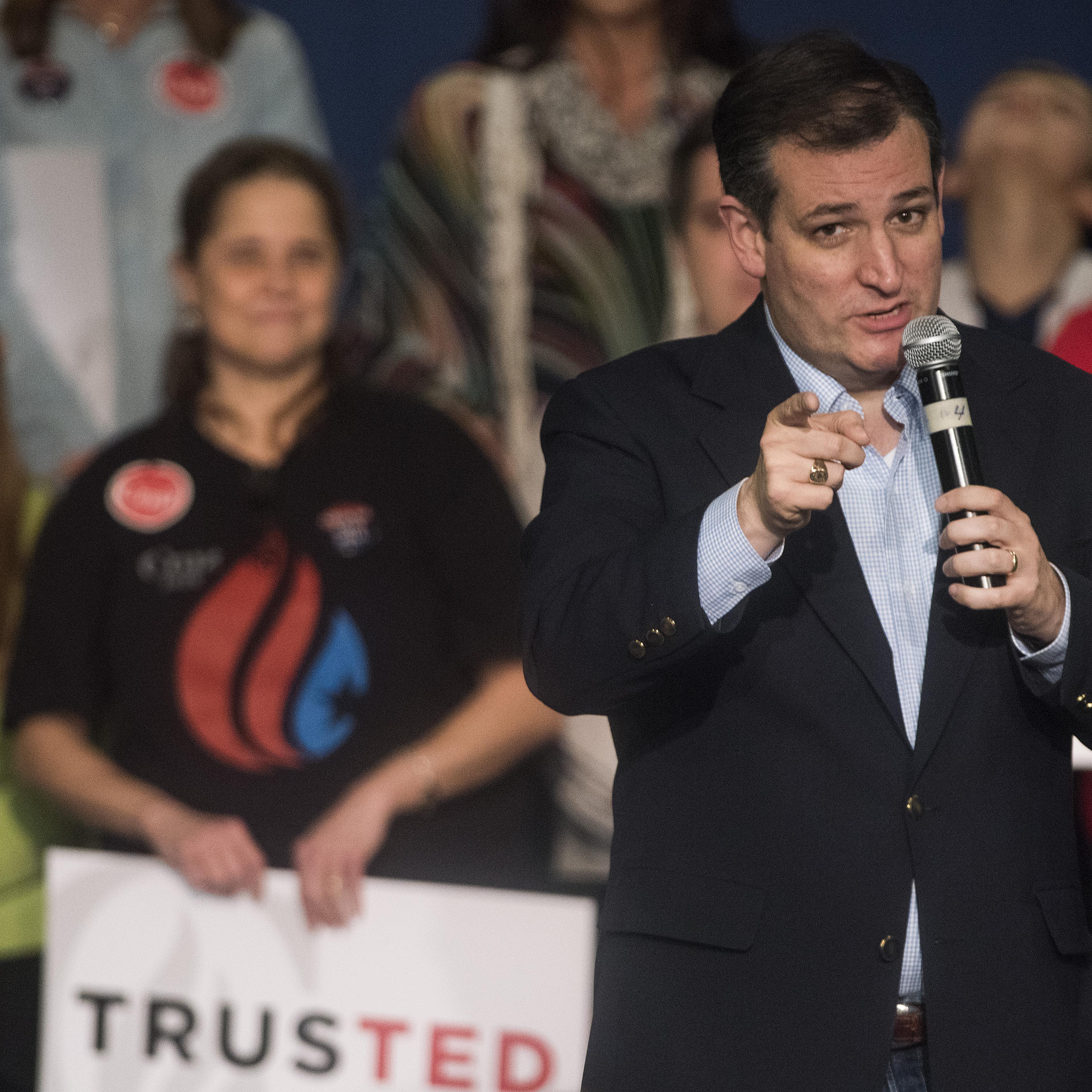 Senator Ted Cruz speaks during a campaign rally at the Northland Performing Arts Center in Columbus, Ohio on Sunday, March 13, 2016.