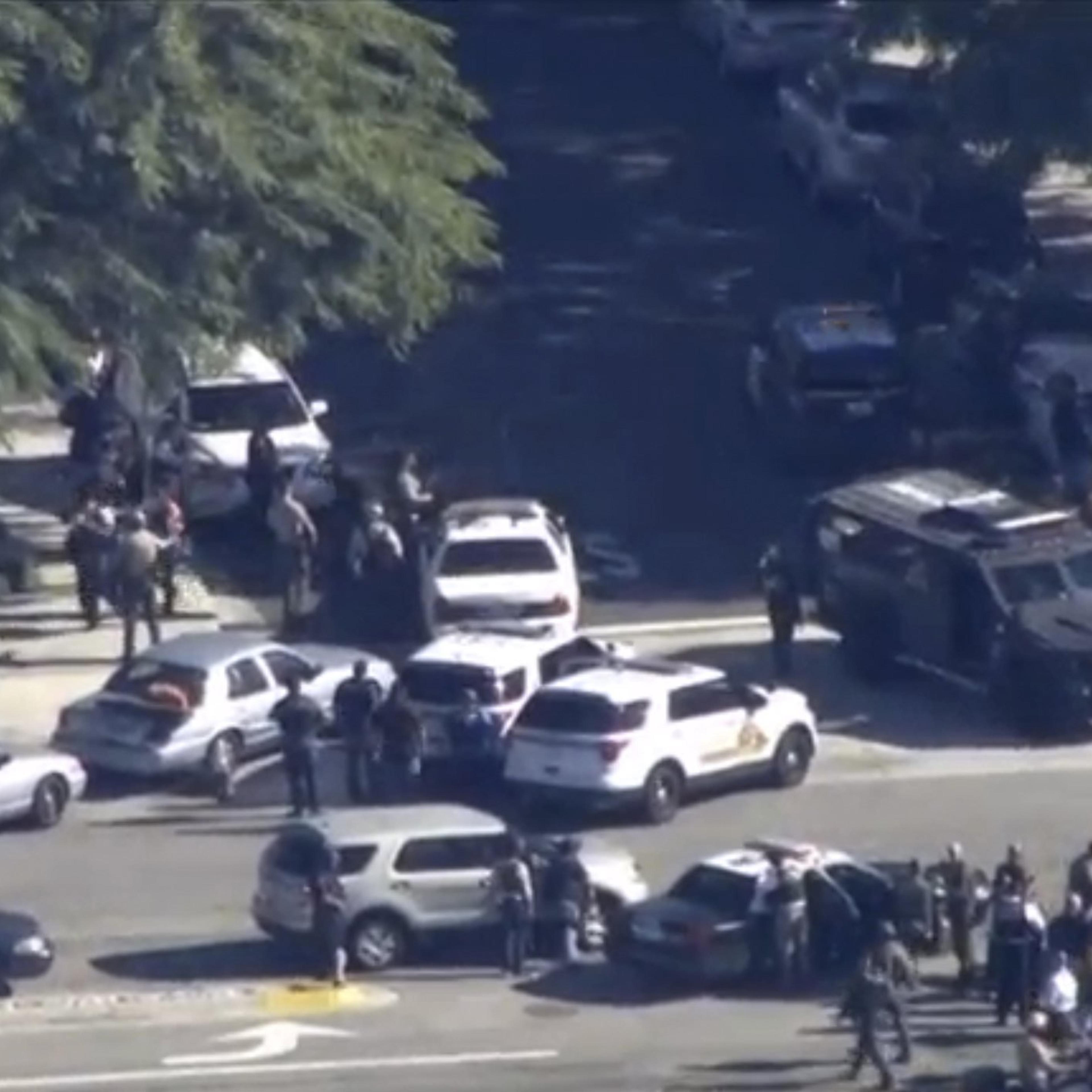 First responders at a scene of shooting in San Bernardino California