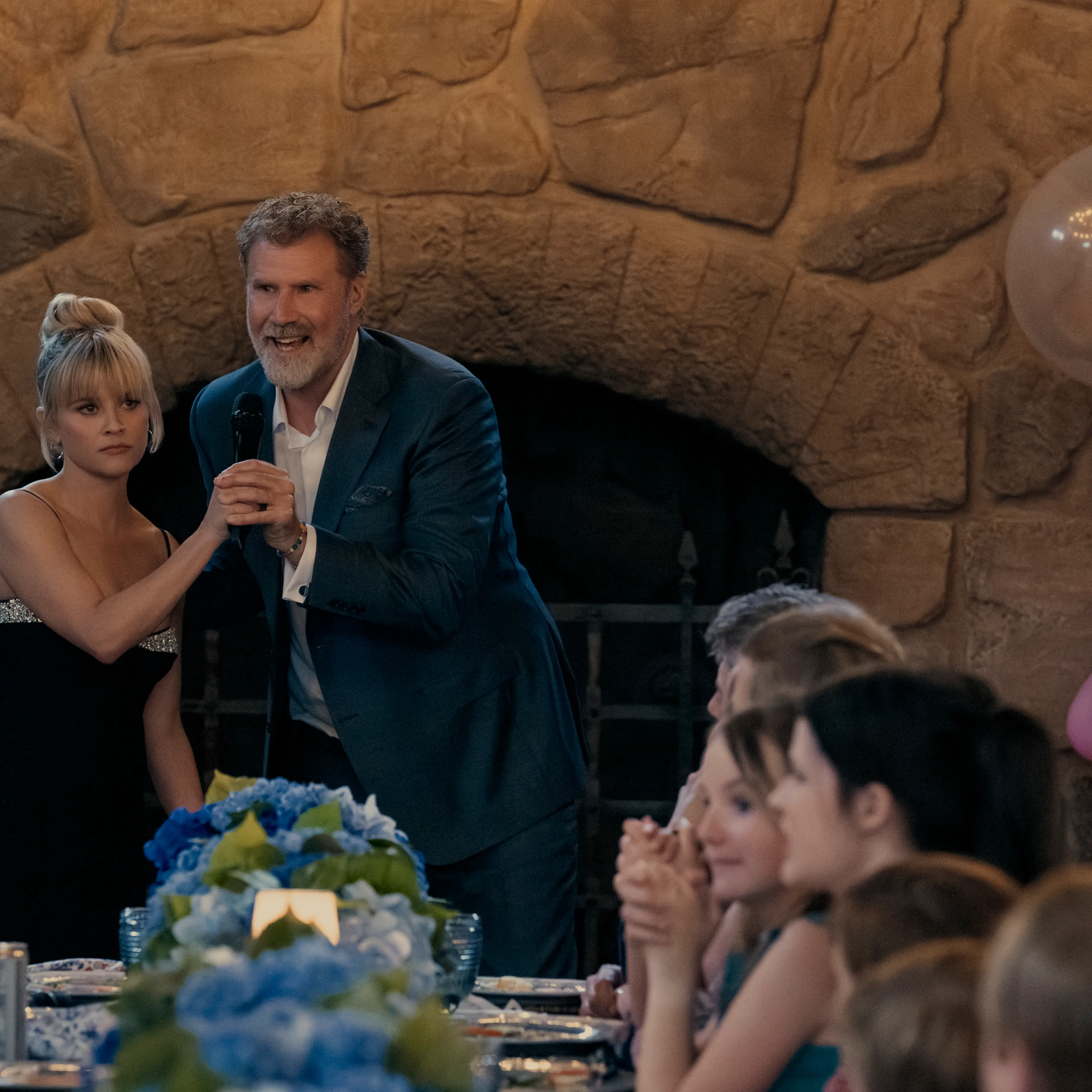 Margot (Reese Witherspoon) and Jim (Will Ferrell) in YOU’RE CORDIALLY INVITED. Photo Credit: Glen Wilson/Prime Video