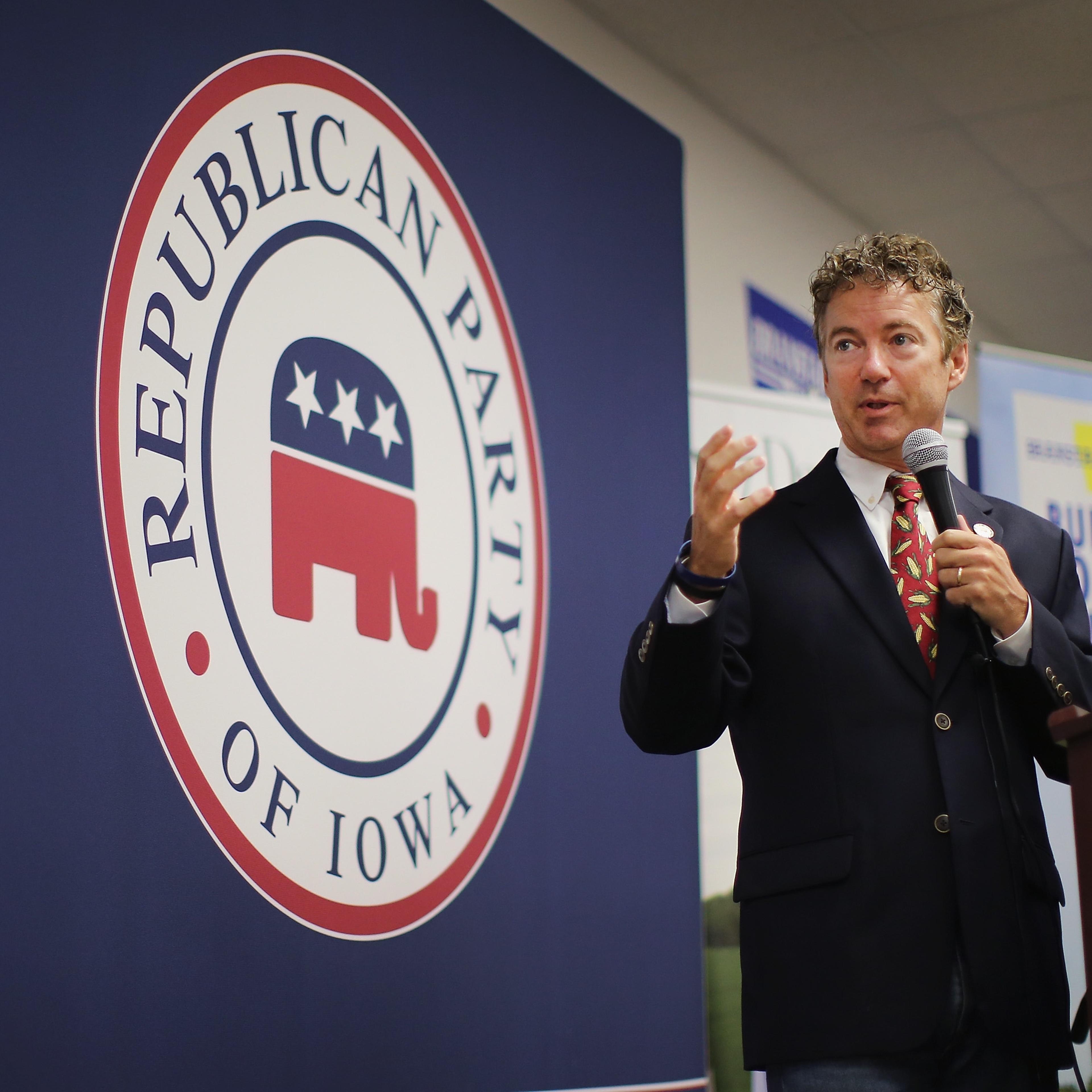 U.S. Rand Paul speaks at an event hosted by the Iowa GOP Des Moines Victory Office on August 6, 2014 in Urbandale, Iowa.