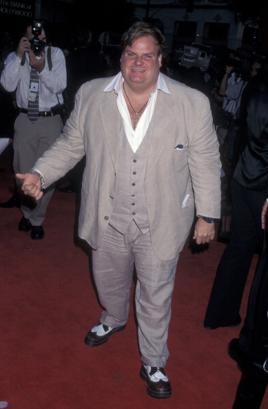Chris Farley at the premiere of "Spawn" in Hollywood on July 28, 1997.