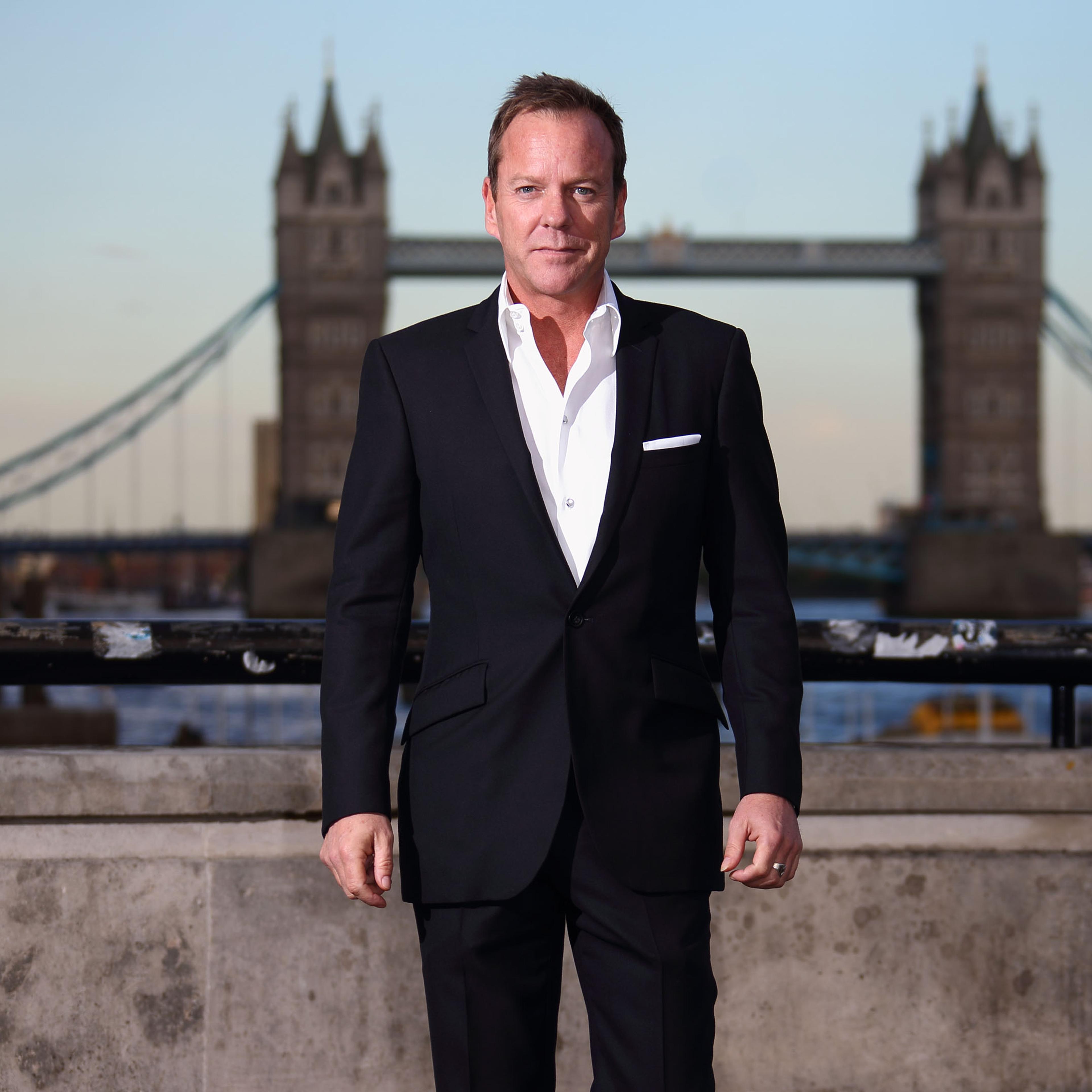 Kiefer Sutherland attends the UK premiere of "24: Live Another Day" at Old Billingsgate Market on May 6, 2014 in London, England.