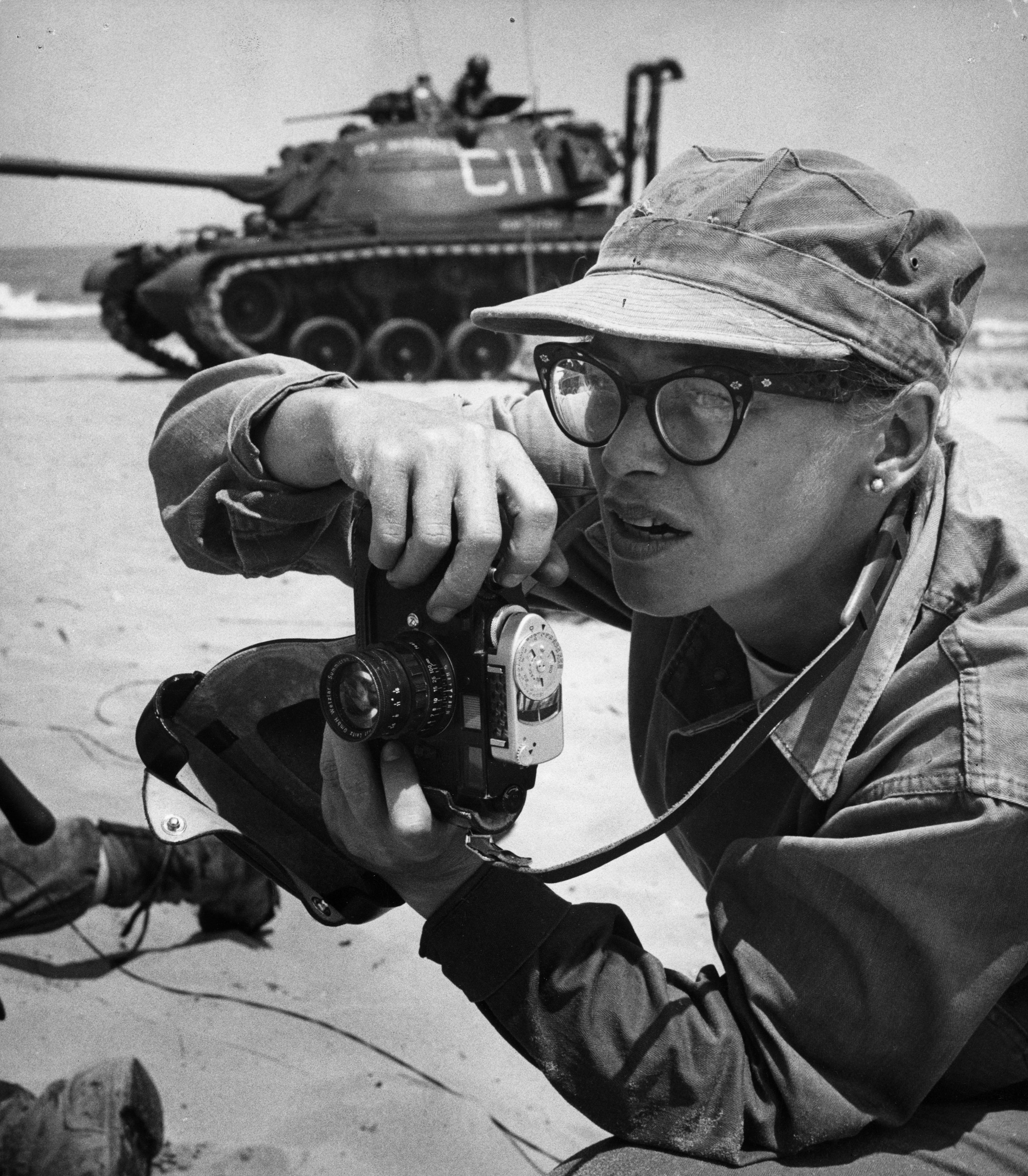 Dickey Chapelle portrait from 1958 in Wisconsin.