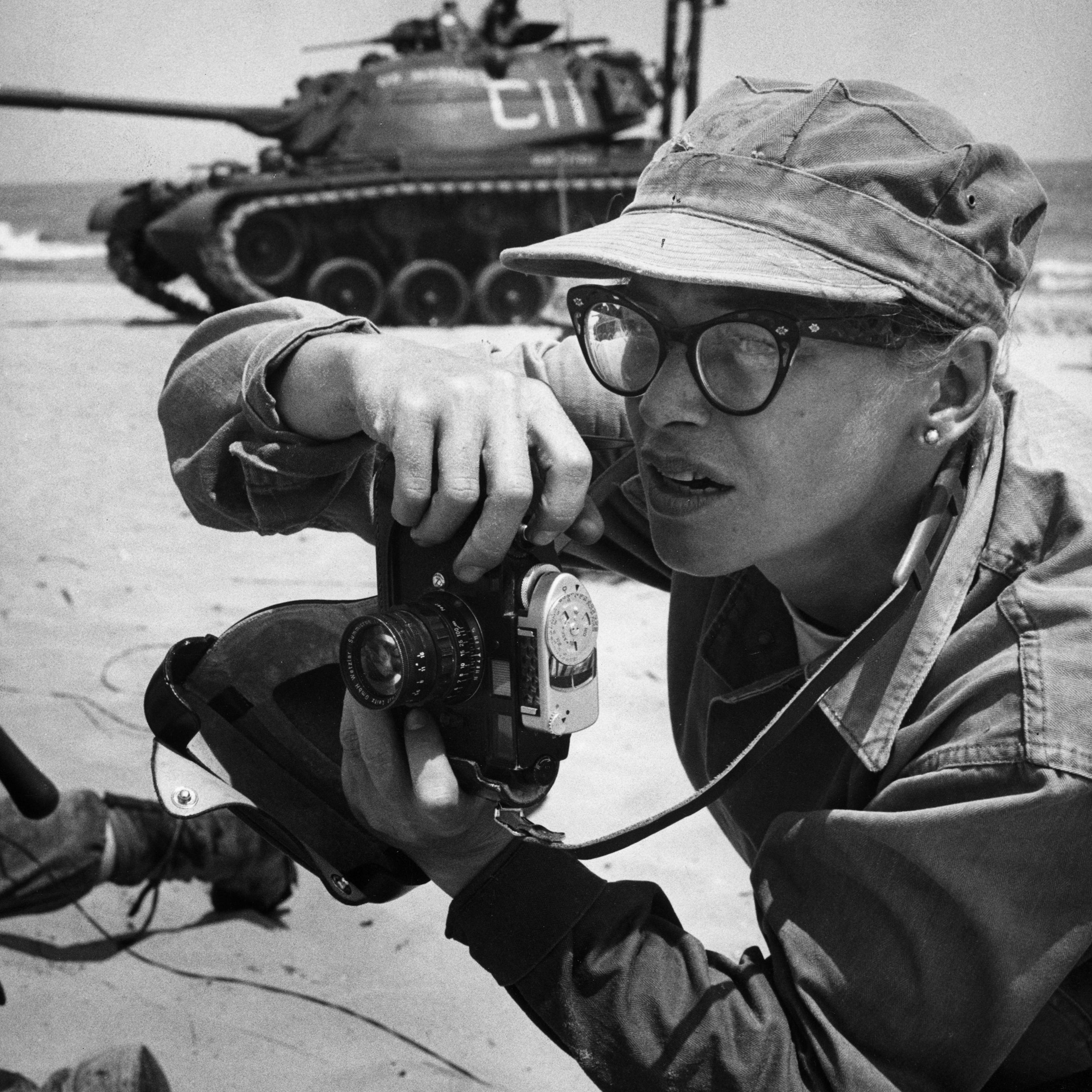 Dickey Chapelle portrait from 1958 in Wisconsin.