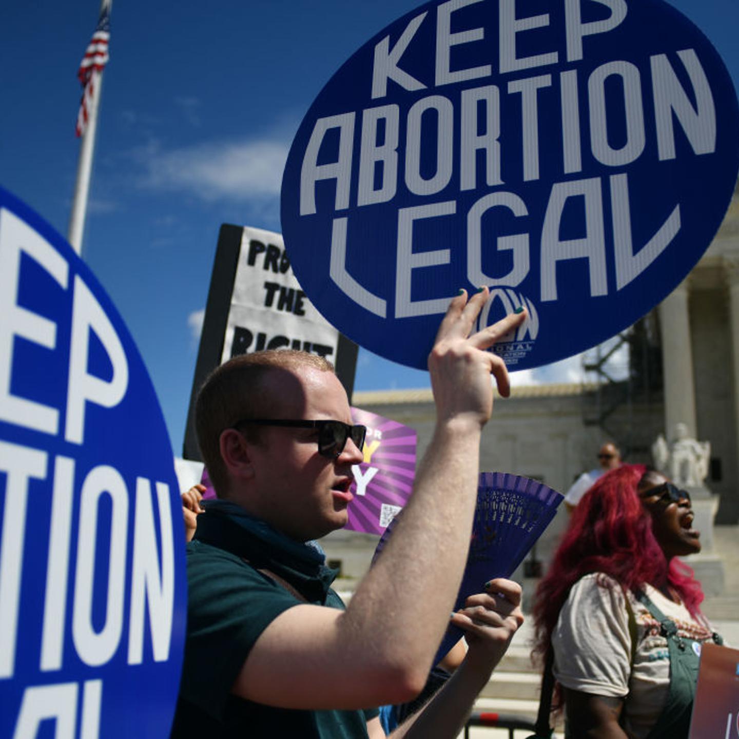 WASHINGTON, D.C., APRIL 15: Activists gather at the US Supreme