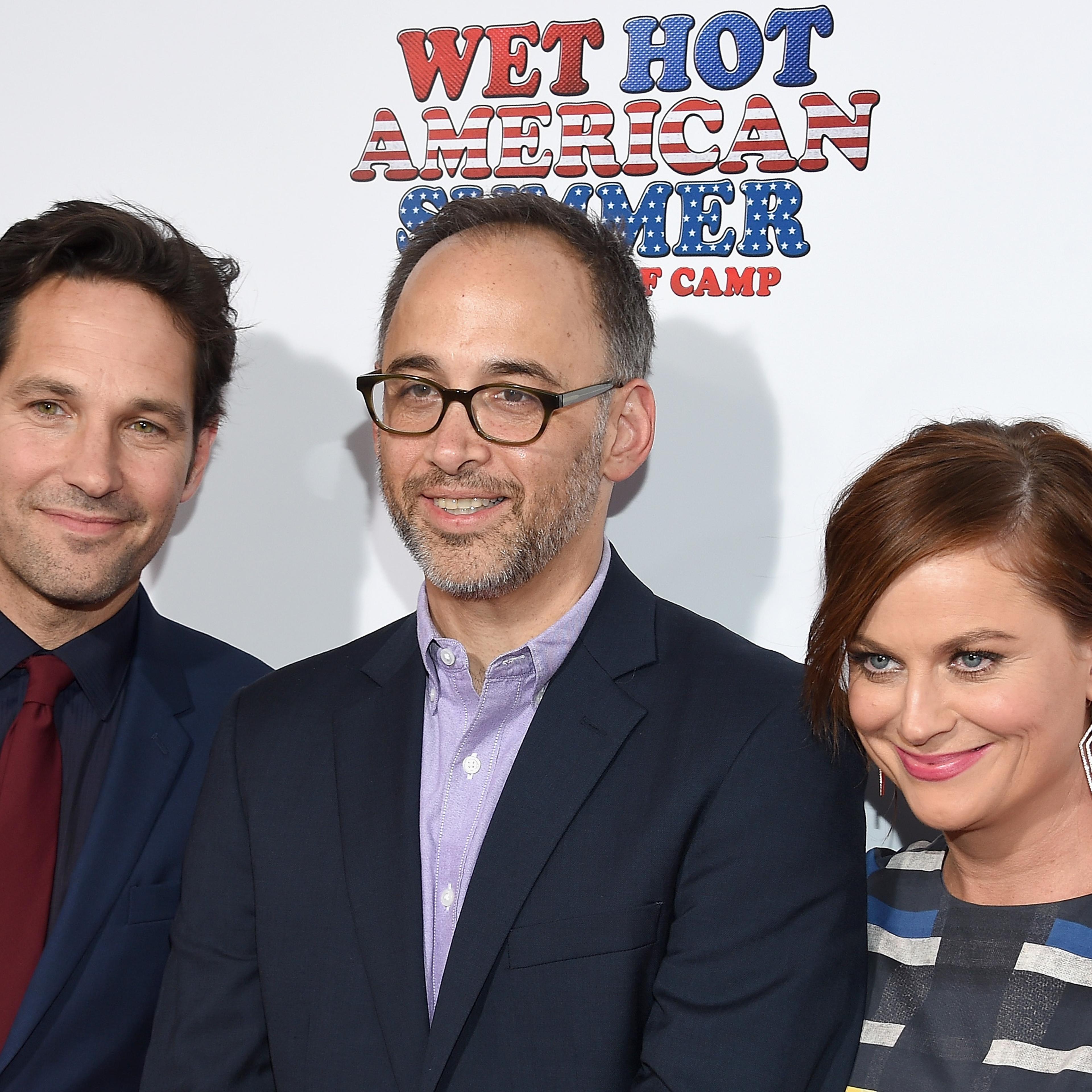Paul Rudd, David Wain and Amy Poehler attend the "Wet Hot American Summer: First Day of Camp" Series Premiere on July 22, 2015 in New York City.