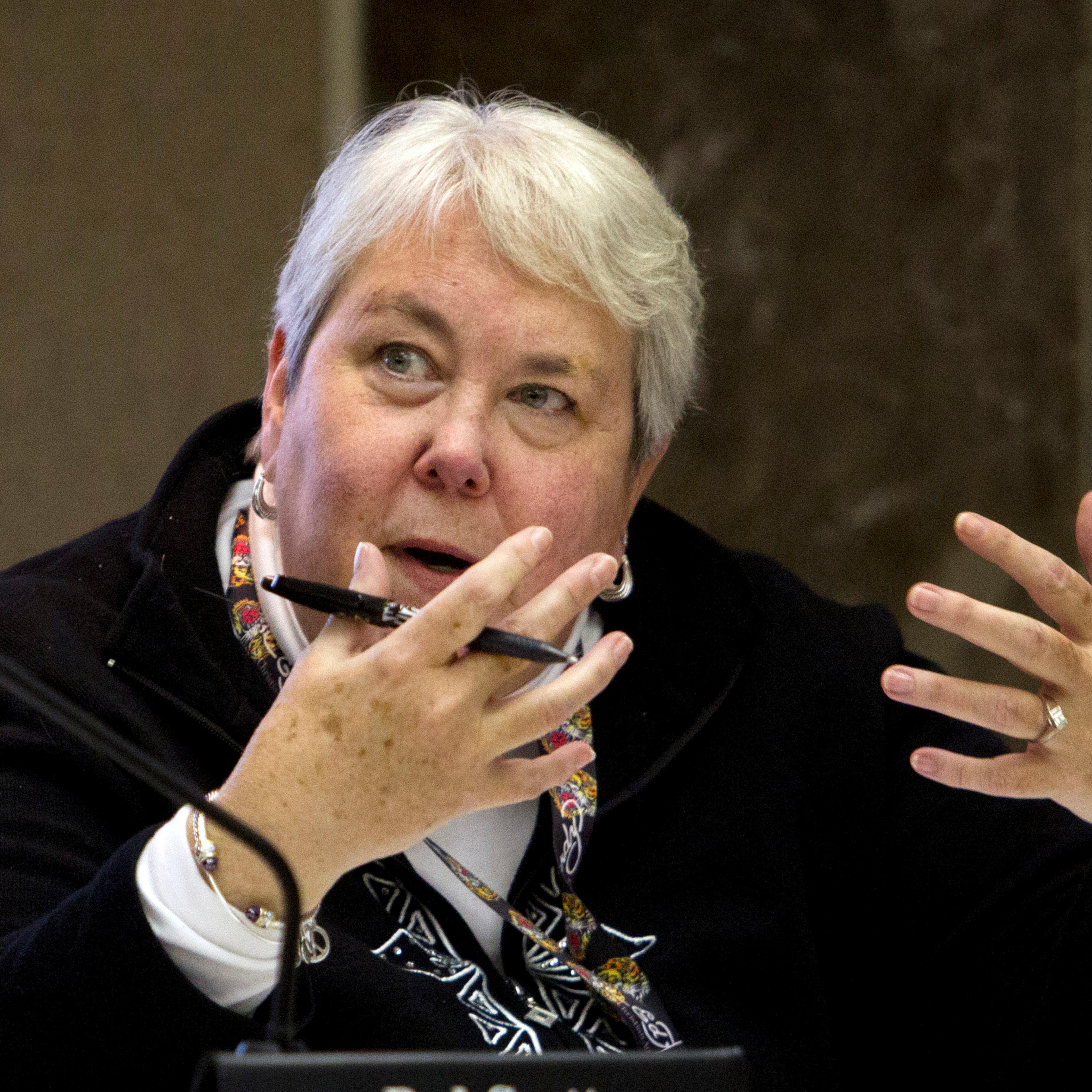 Rep. Patricia Todd, of Birmingham, Ala. discusses a bill during a House Ways and Means Committee meeting in Montgomery, Ala. on Jan. 15, 2014.