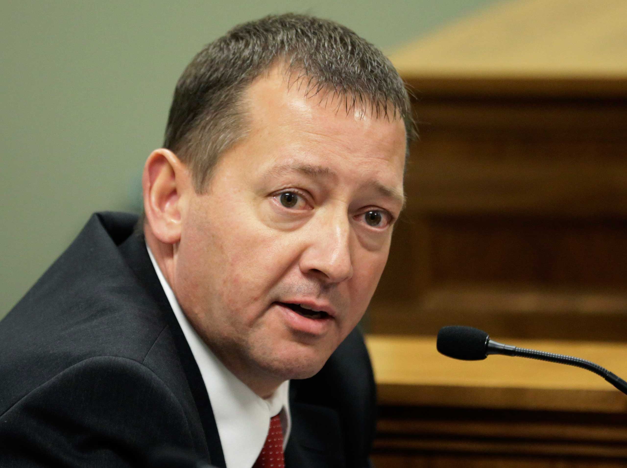 Rep. Paul Ray, of Clearfield, Utah, addresses a committee hearing, Nov. 19, 2014, at the Utah State Capitol, in Salt Lake City.